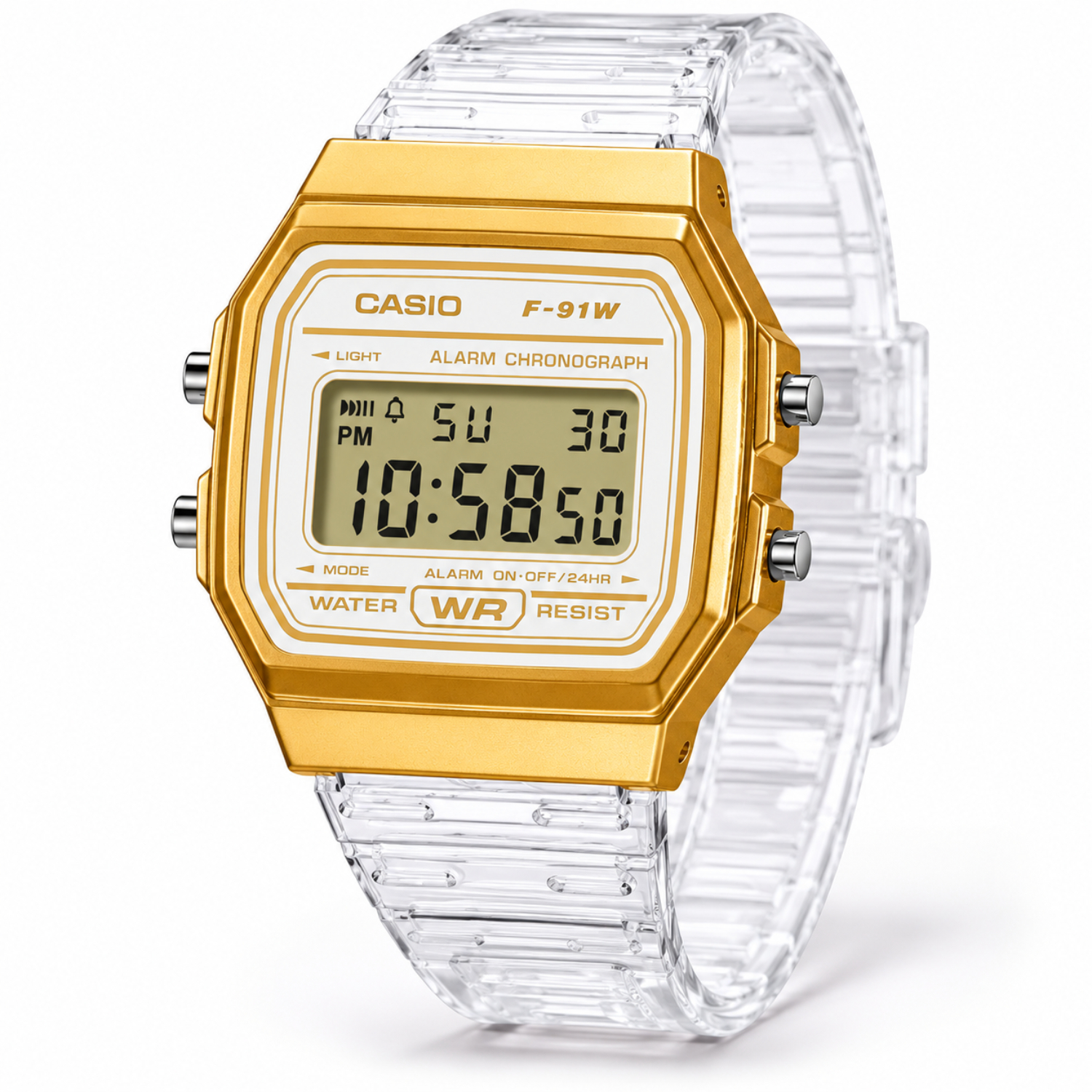 RELOJ CASIO F-91W-7A2DF PARA MUJER RESINA BLANCO - 4