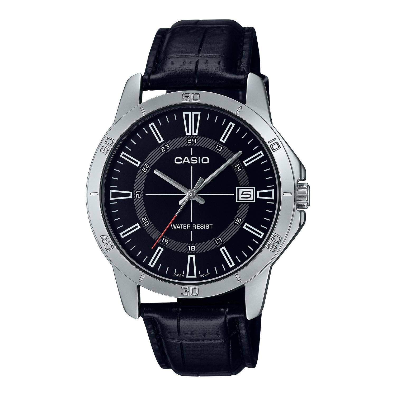 RELOJ CASIO MTP-V004L-1CUDF PARA HOMBRE CUERO NEGRO - 1