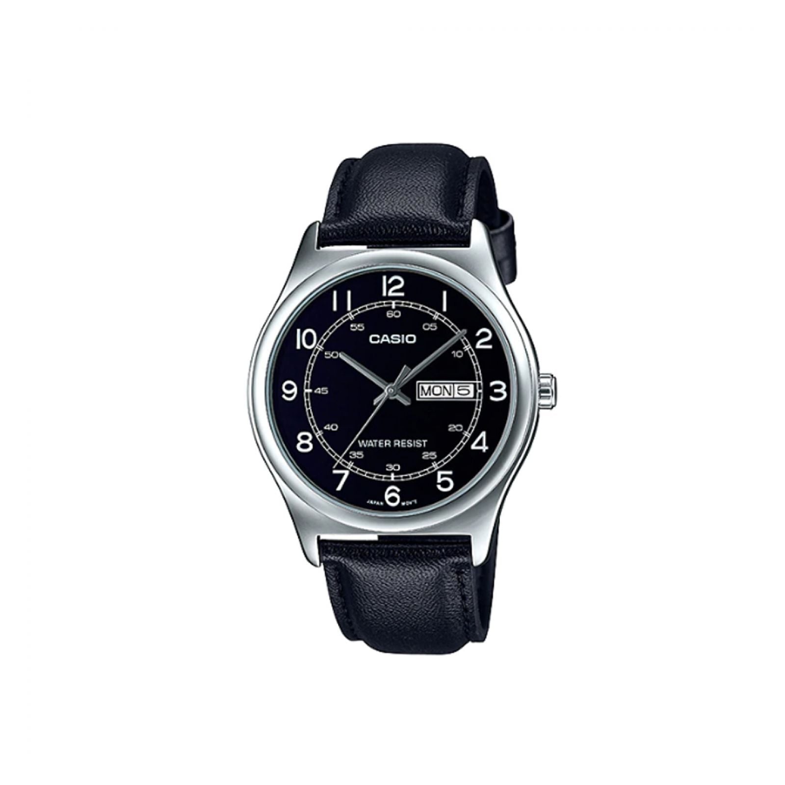 RELOJ CASIO MTP-V006L-1B2 PARA UNISEX CUERO NEGRO - 1