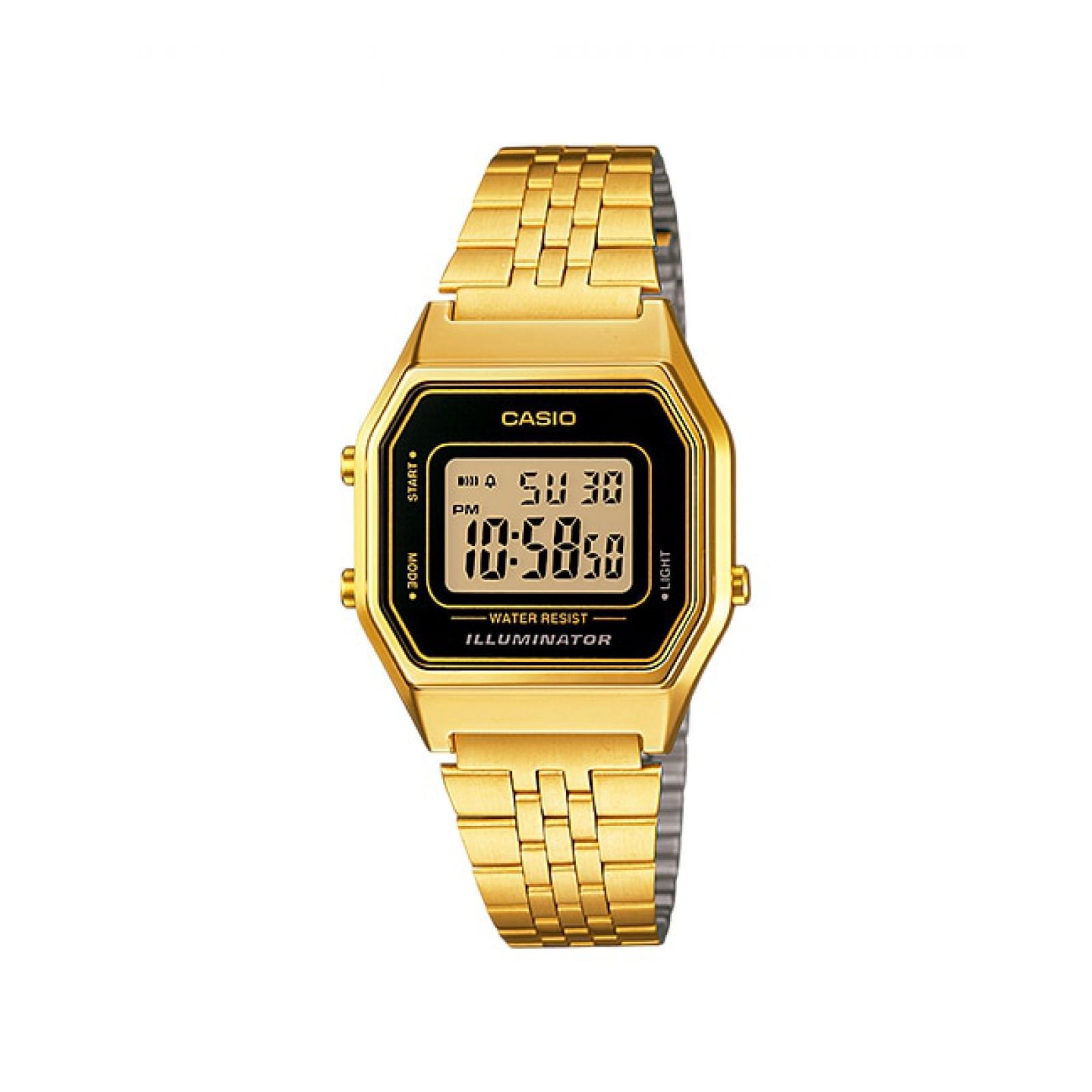 RELOJ CASIO LA-680WGA-1 PARA UNISEX ACERO INOXIDABLE DORADO - 1