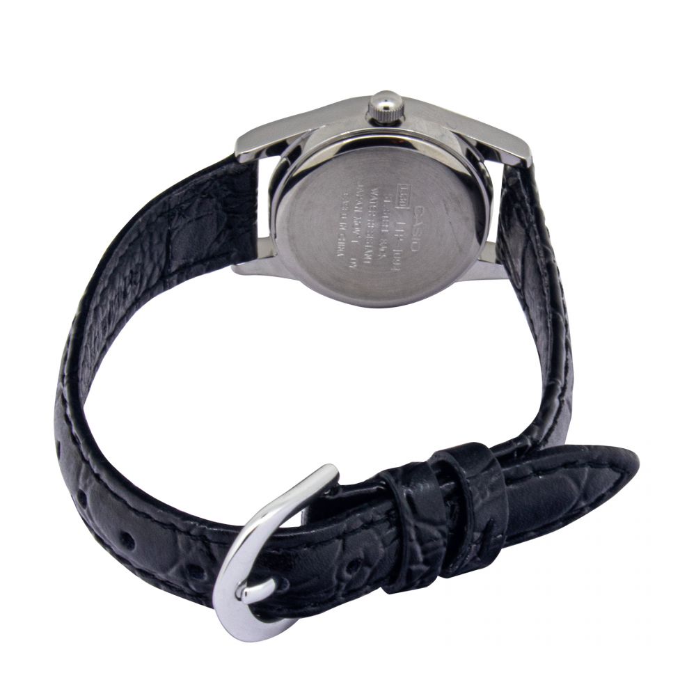 RELOJ CASIO LTP-1094E-1A PARA MUJER CUERO NEGRO - 3