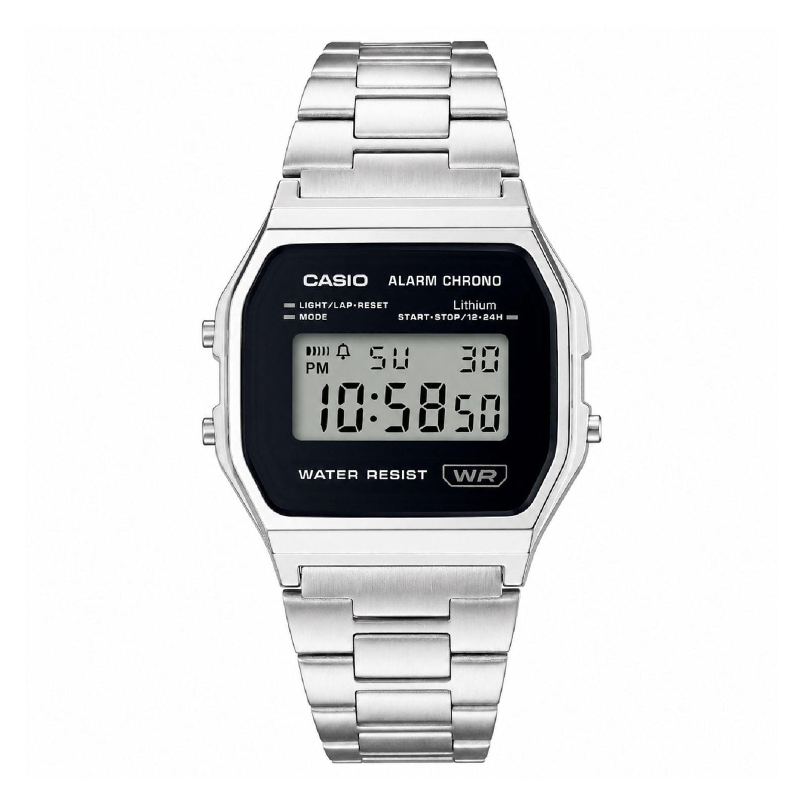 RELOJ CASIO A158WEA-1DF PARA UNISEX ACERO INOXIDABLE PLATEADO - 1