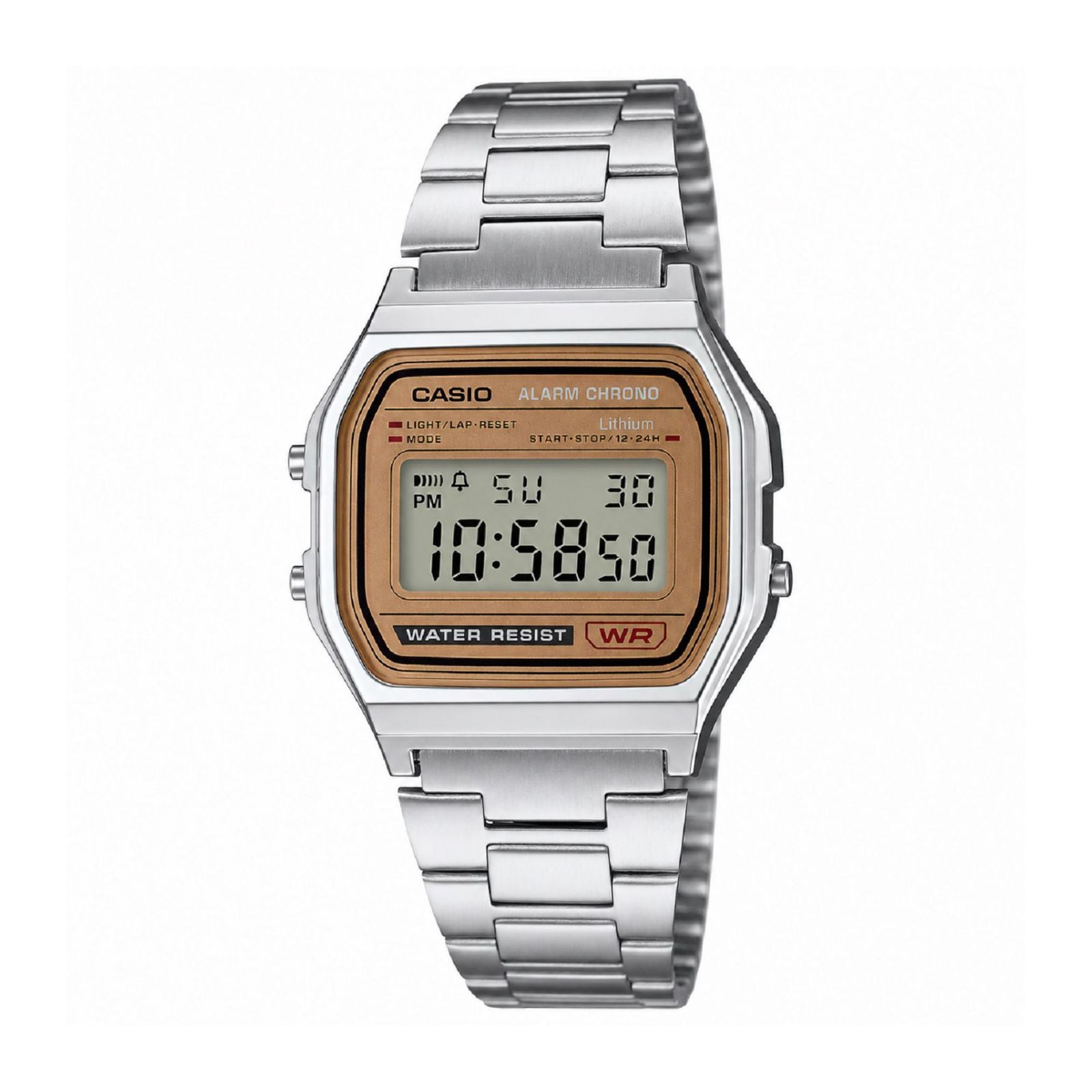 RELOJ CASIO A158WEA-9DF PARA MUJER ACERO INOXIDABLE PLATEADO - 1