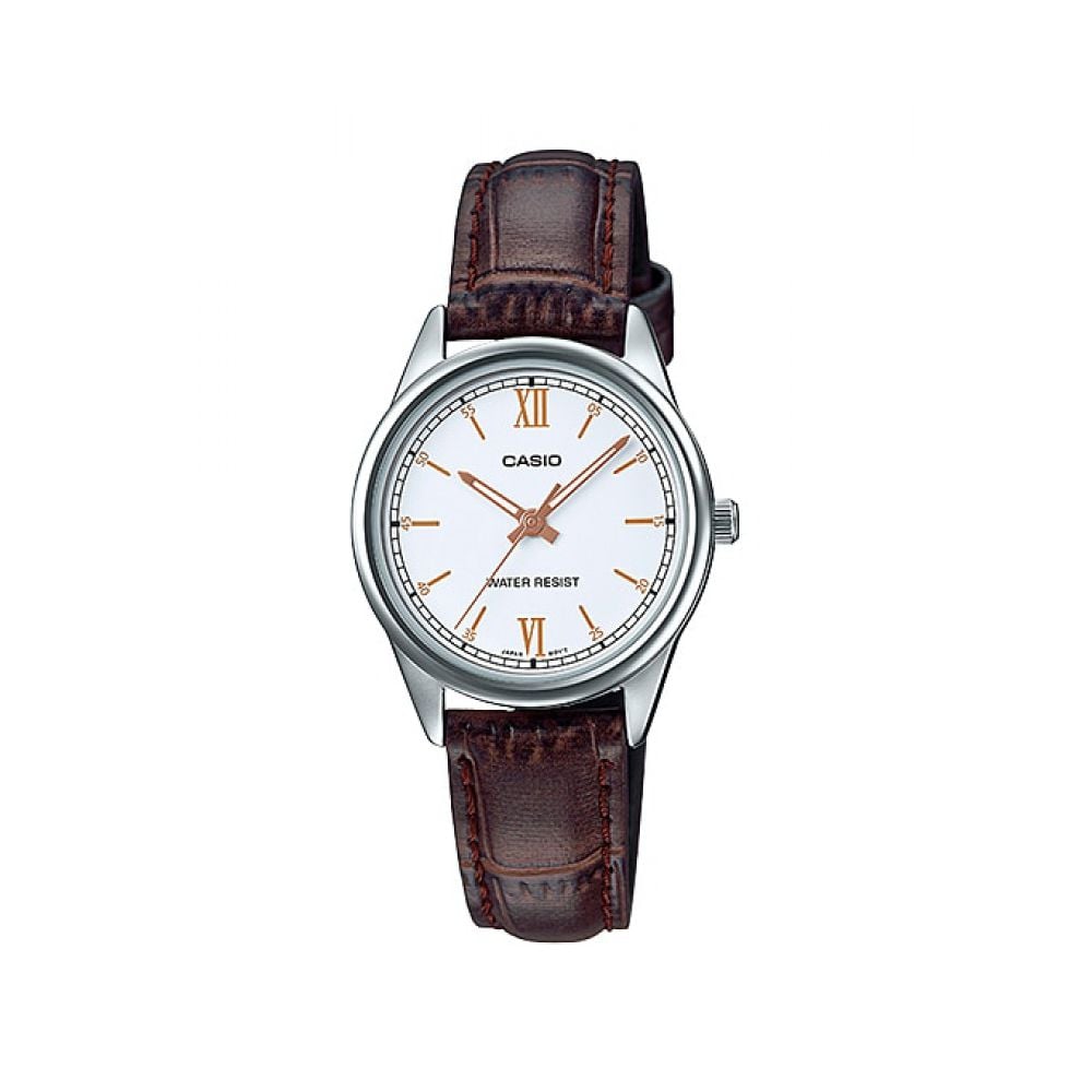 RELOJ CASIO LTP-V005L-7B3UDF PARA MUJER CUERO MARRÓN - 1