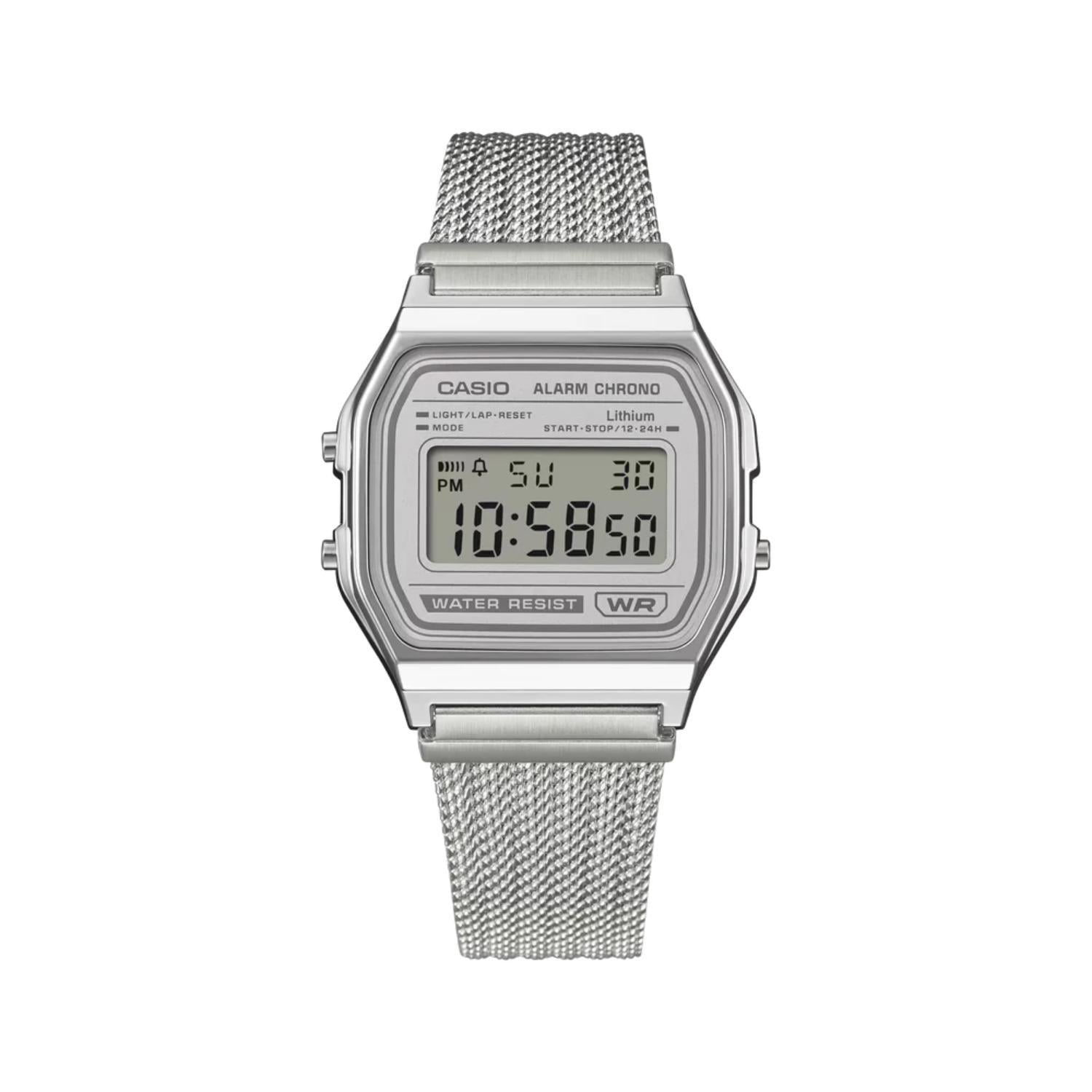 RELOJ CASIO A158WEA-7DF PARA MUJER ACERO INOXIDABLE PLATEADO - 1