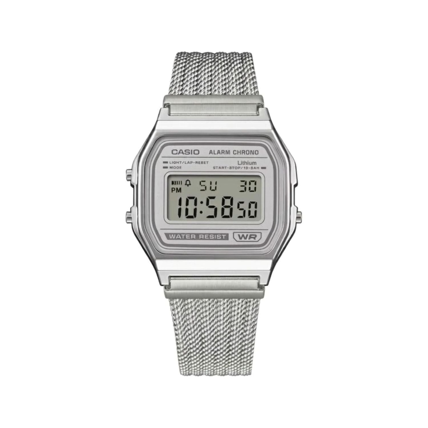 RELOJ CASIO A158WEA-7DF PARA MUJER ACERO INOXIDABLE PLATEADO - 2