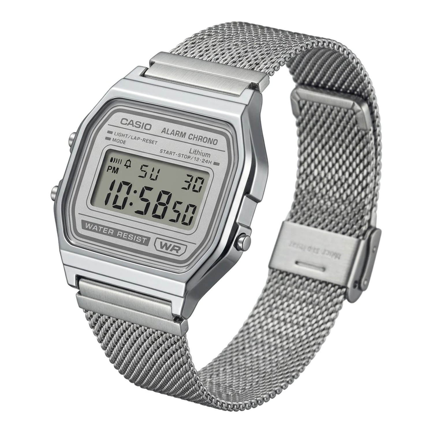 RELOJ CASIO A158WEA-7DF PARA MUJER ACERO INOXIDABLE PLATEADO - 3