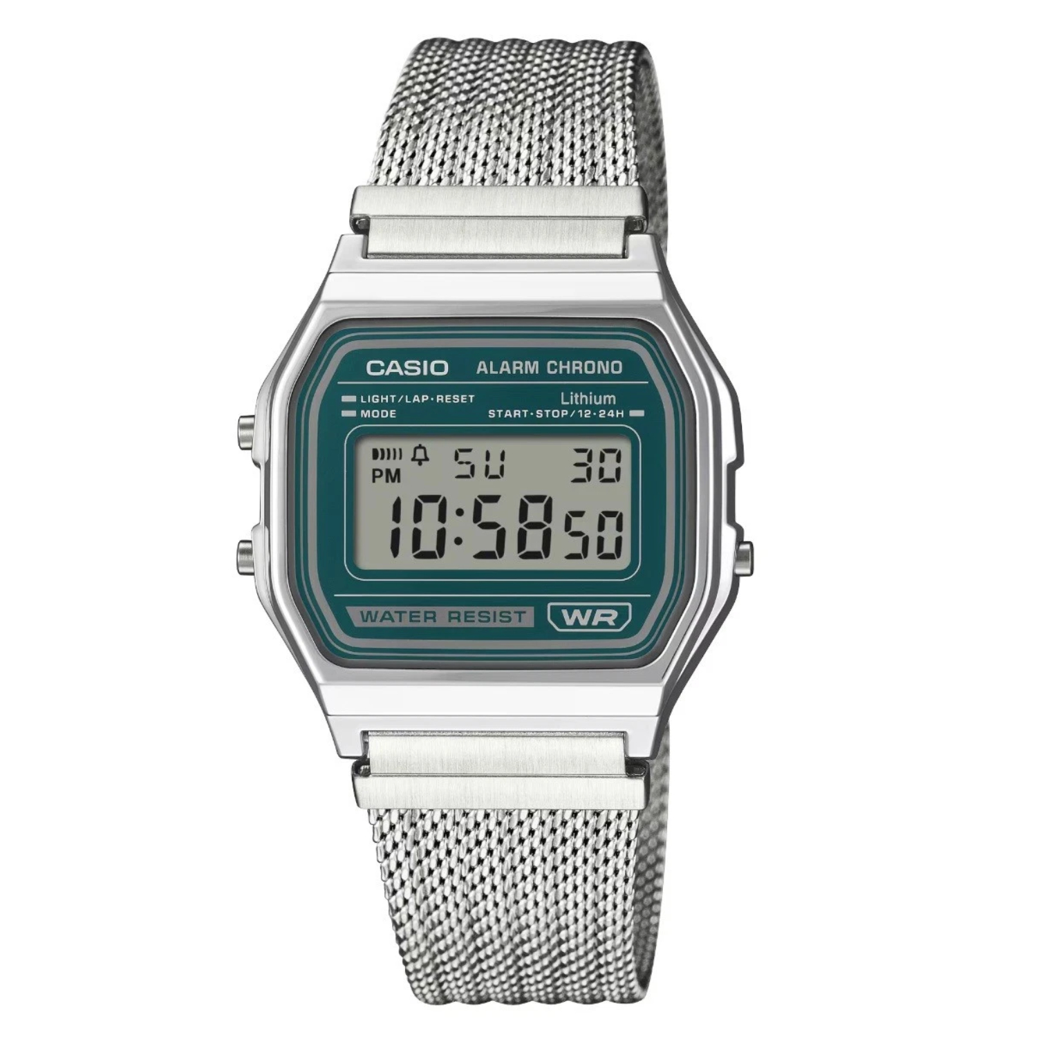 RELOJ CASIO A158WEM-3DF PARA UNISEX ACERO INOXIDABLE PLATEADO - 1