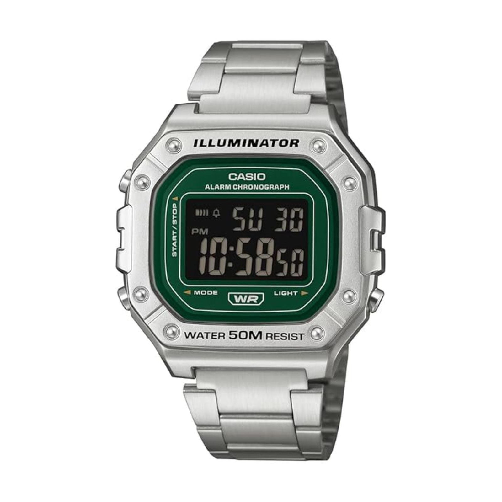 RELOJ CASIO W-218HD-3AVDF PARA UNISEX ACERO INOXIDABLE PLATEADO - 1
