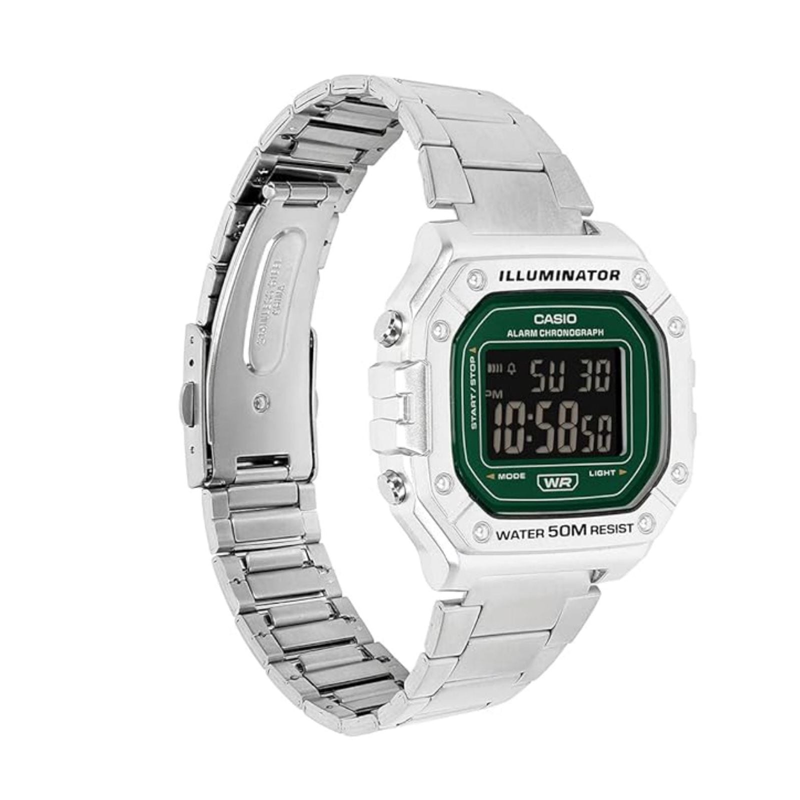 RELOJ CASIO W-218HD-3AVDF PARA UNISEX ACERO INOXIDABLE PLATEADO - 3