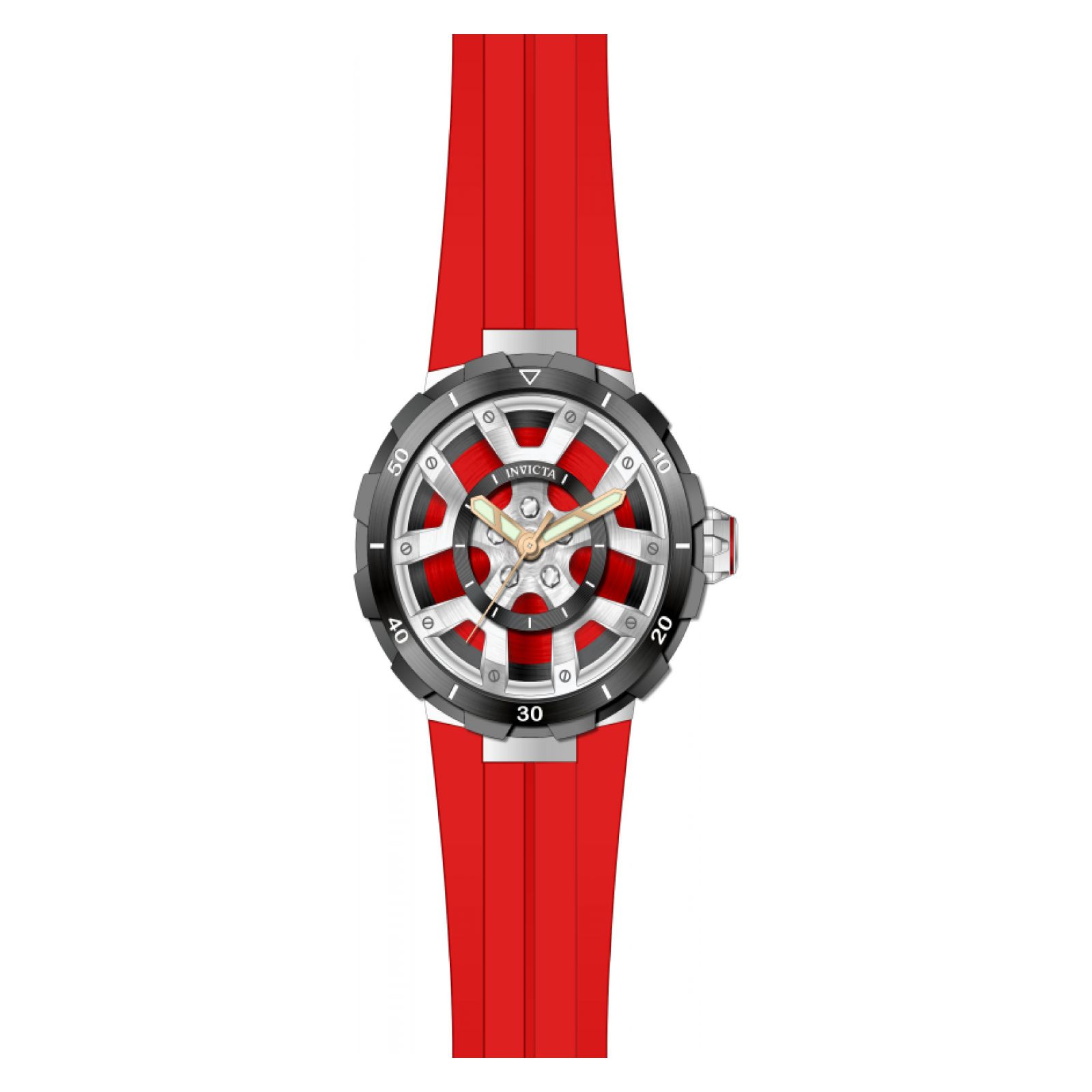 RELOJ INVICTA RACING 49445 PARA HOMBRE SILICONA ROJO - 1