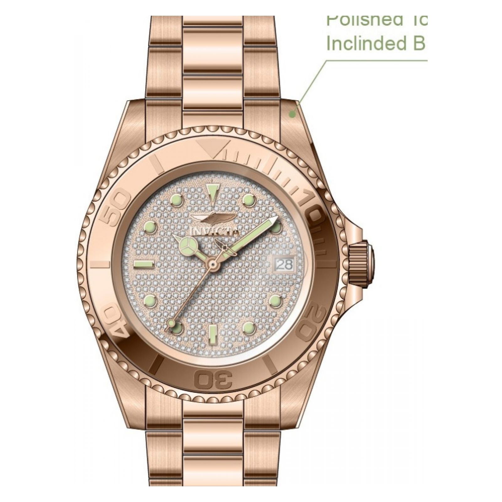 RELOJ INVICTA PRO DIVER 50281 PARA HOMBRE ACERO INOXIDABLE ROSADO - 1