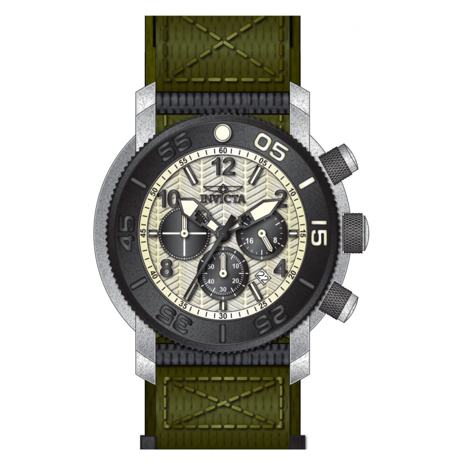 RELOJ INVICTA COALITION FORCES 50095 PARA UNISEX NYLON VERDE - 1
