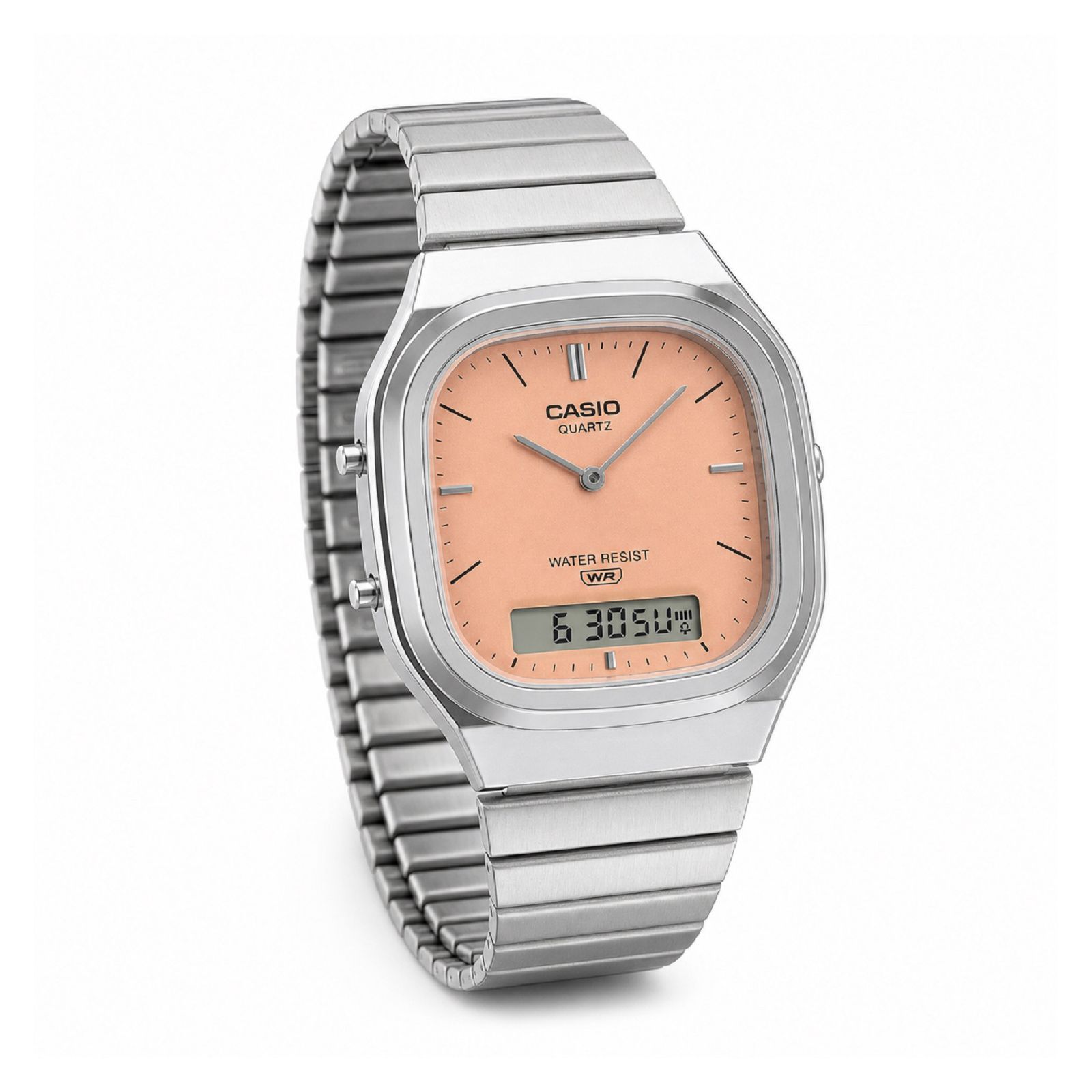 RELOJ CASIO AQ-240E-4ADF MUJER DE ACERO INOXIDABLE PLATEADO - 2