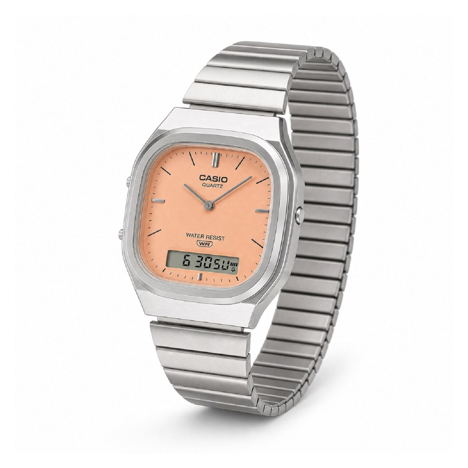 RELOJ CASIO AQ-240E-4ADF MUJER DE ACERO INOXIDABLE PLATEADO - 3