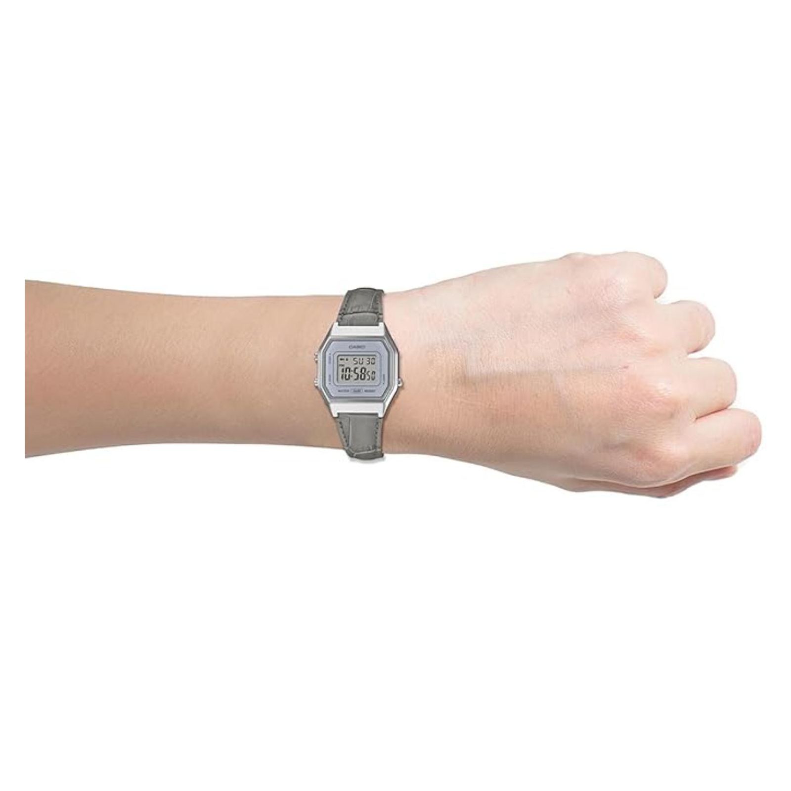 RELOJ CASIO LA680WEL-8A2DF PARA MUJER DE CUERO GRIS - 1