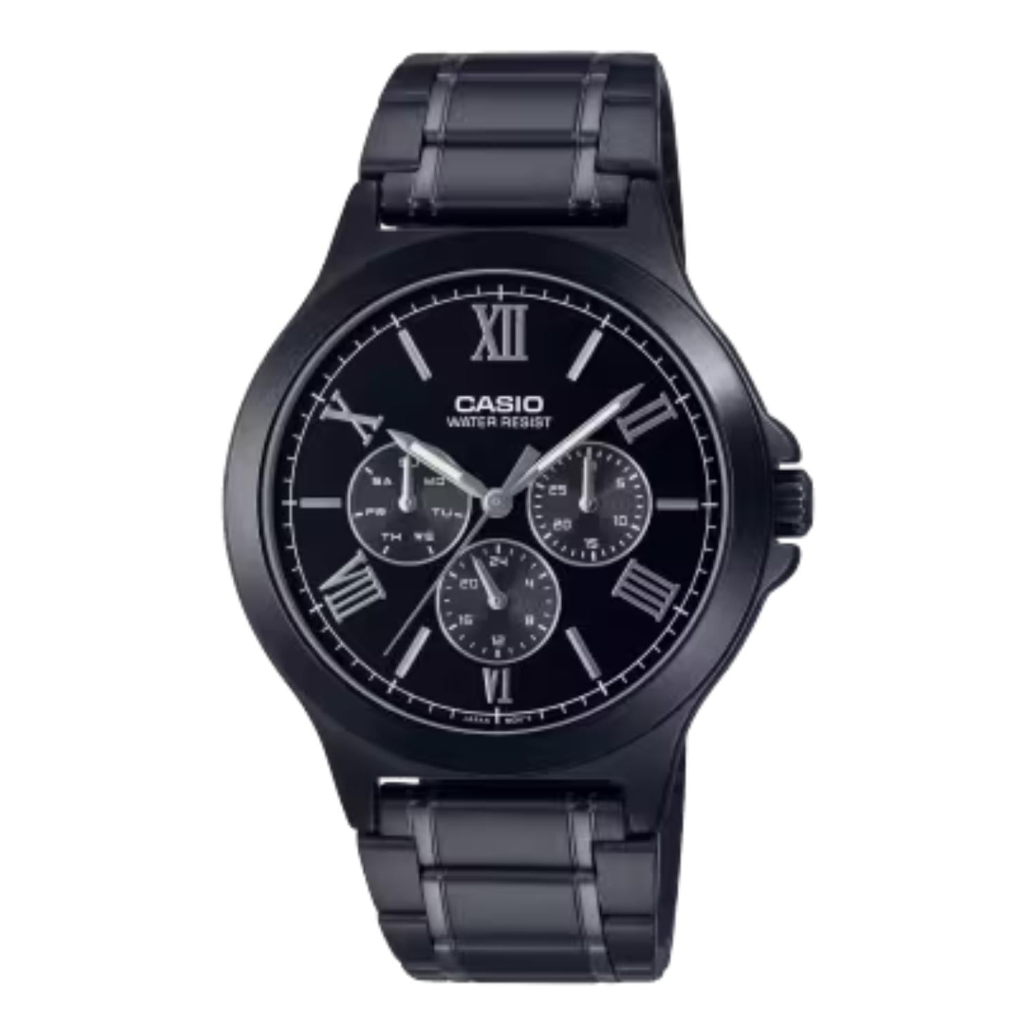 RELOJ CASIO MTP-V300B-1AUDF HOMBRE DE ACERO INOXIDABLE NEGRO - 4