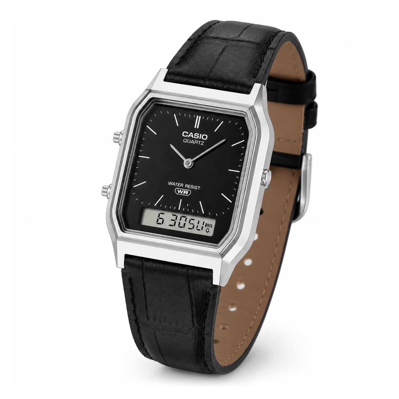 RELOJ CASIO AQ-230EL-1ADF PARA HOMBRE DE CUERO NEGRO - 4