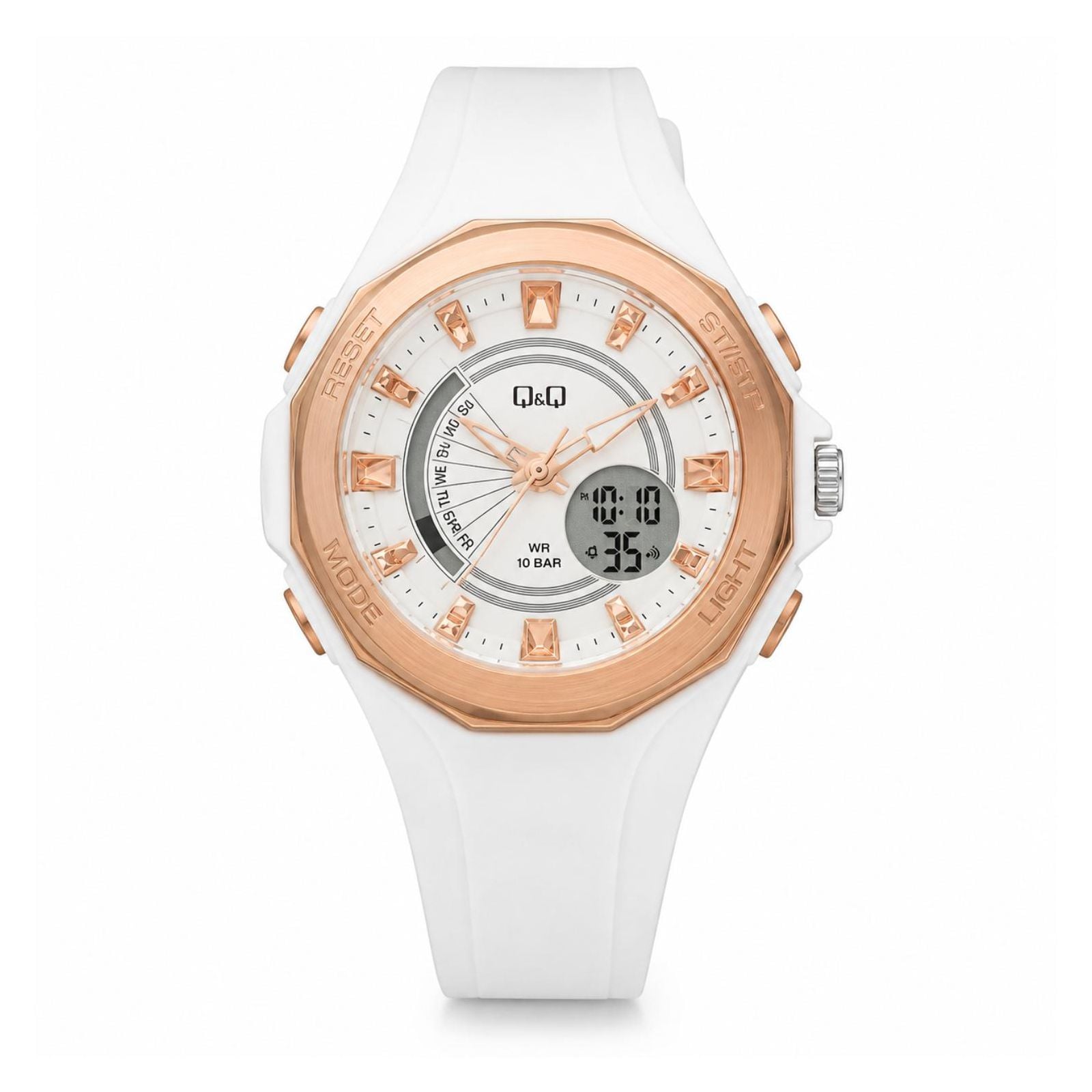 RELOJ QYQ GW91J001Y HOMBRE DE RESINA BLANCO - 1