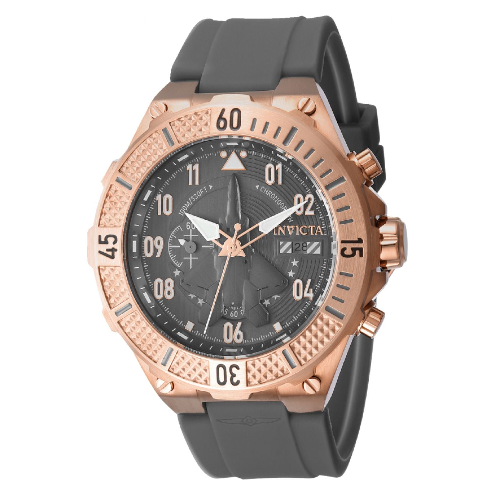 RELOJ INVICTA AVIATOR 39891 UNISEX DE SILICONA GRIS - 1