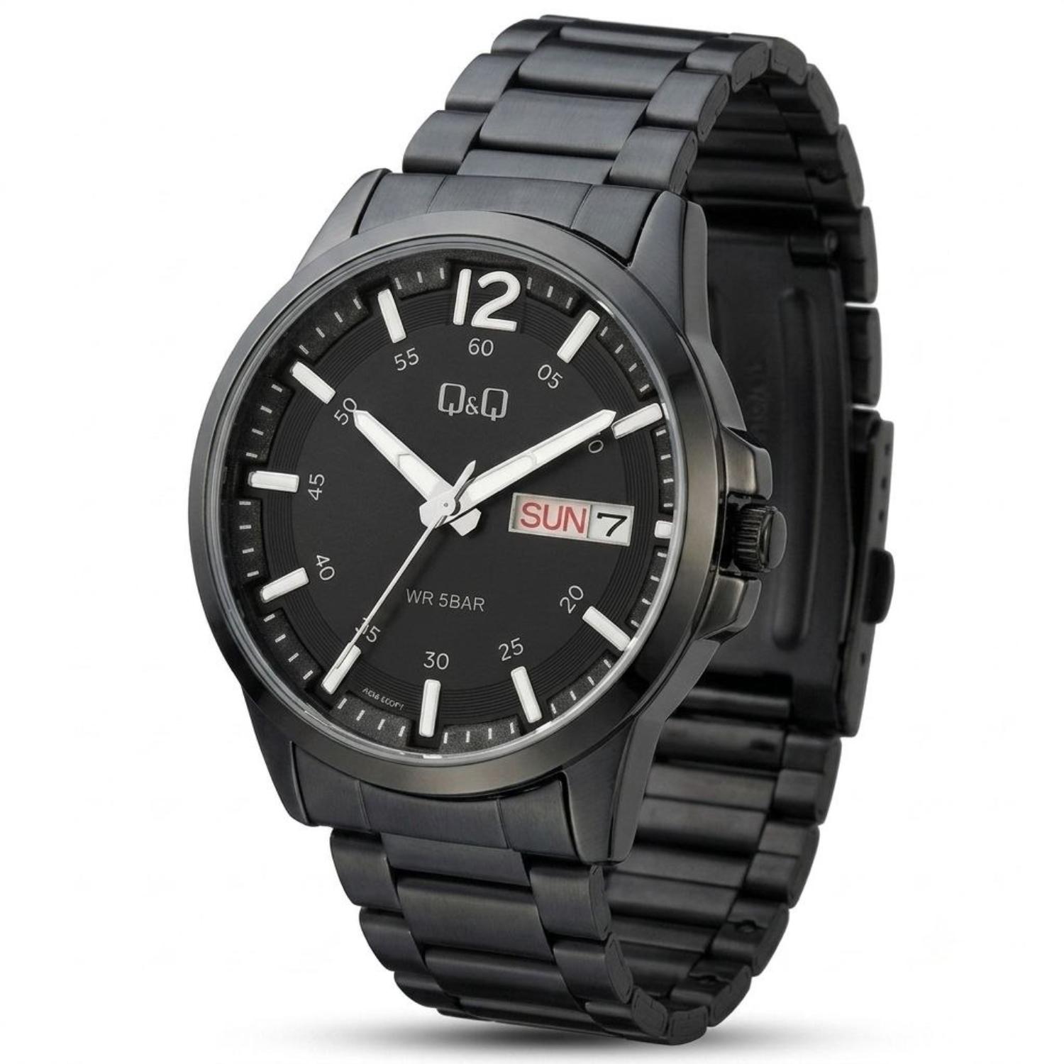 RELOJ QYQ A36A-006PY HOMBRE DE ACERO INOXIDABLE NEGRO - 2