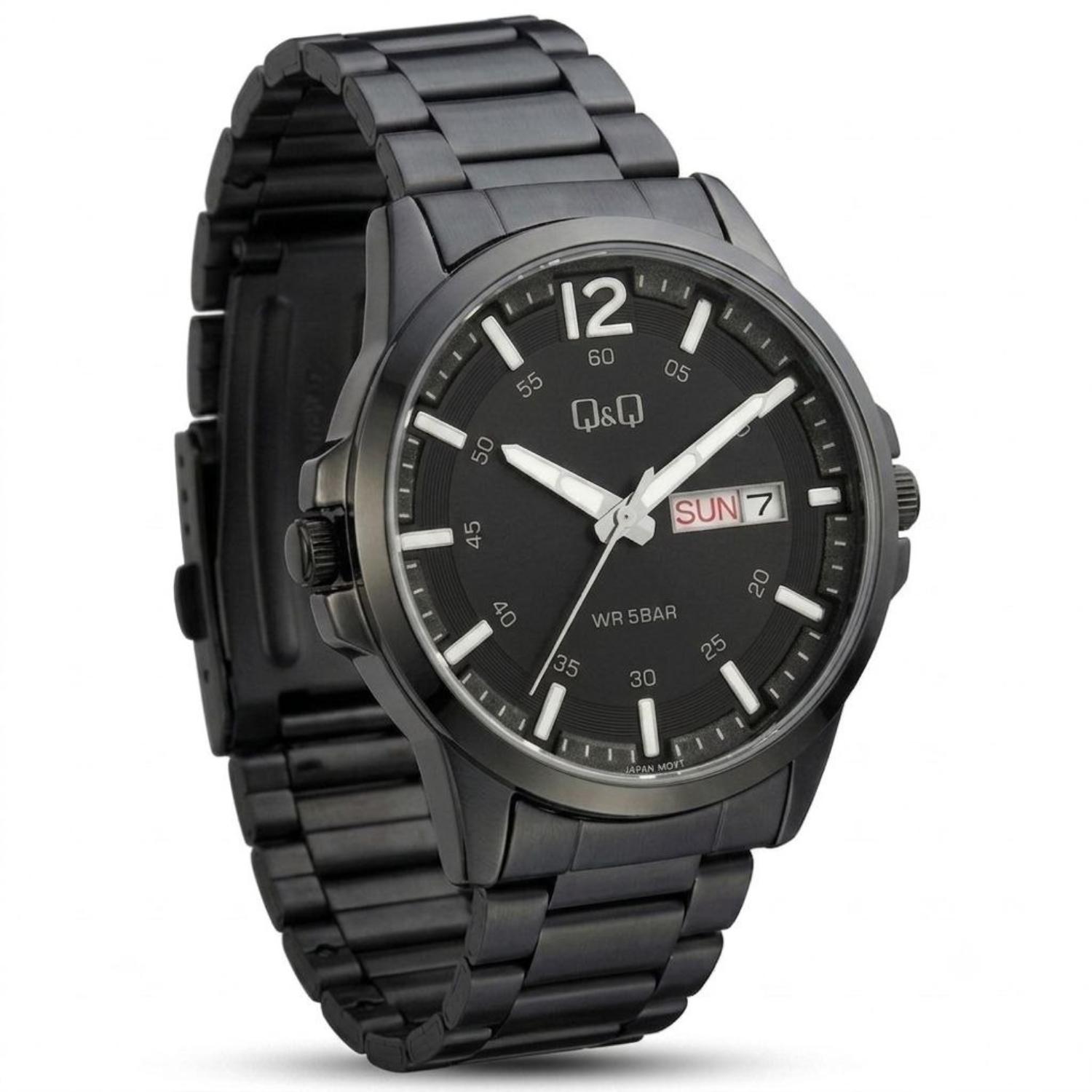 RELOJ QYQ A36A-006PY HOMBRE DE ACERO INOXIDABLE NEGRO - 3