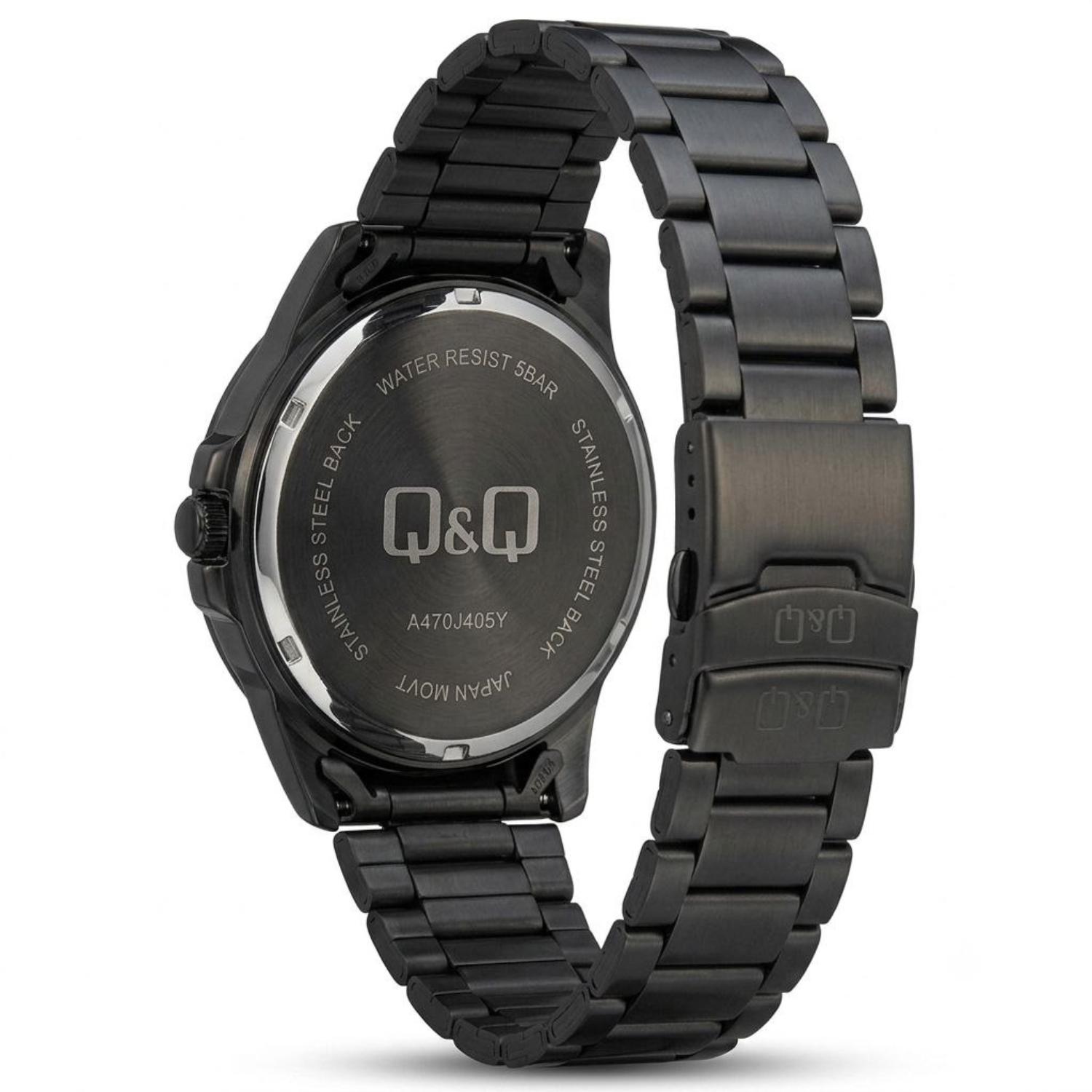 RELOJ QYQ A36A-006PY HOMBRE DE ACERO INOXIDABLE NEGRO - 4