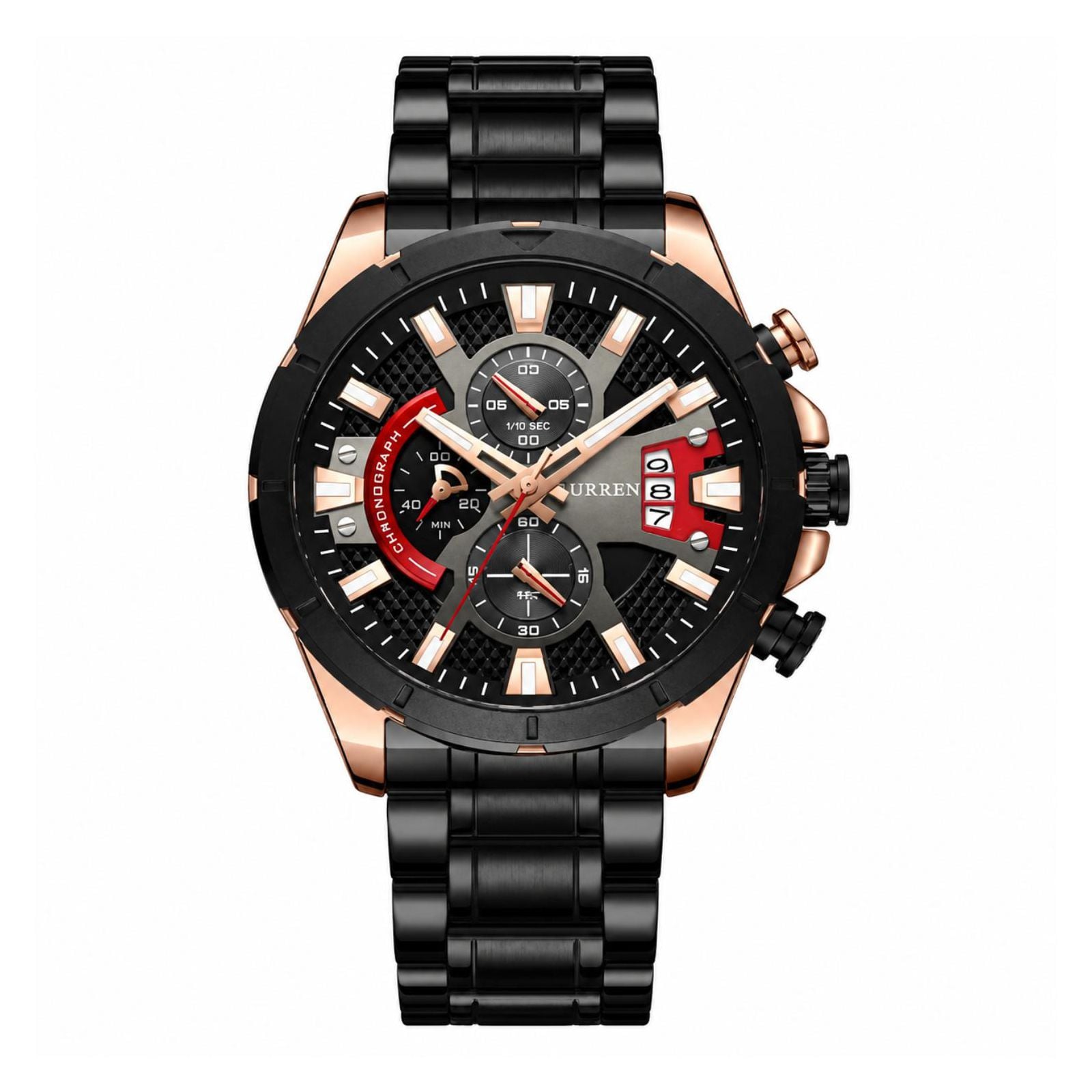 RELOJ CURREN KRED42001 HOMBRE DE ACERO INOXIDABLE NEGRO - 1