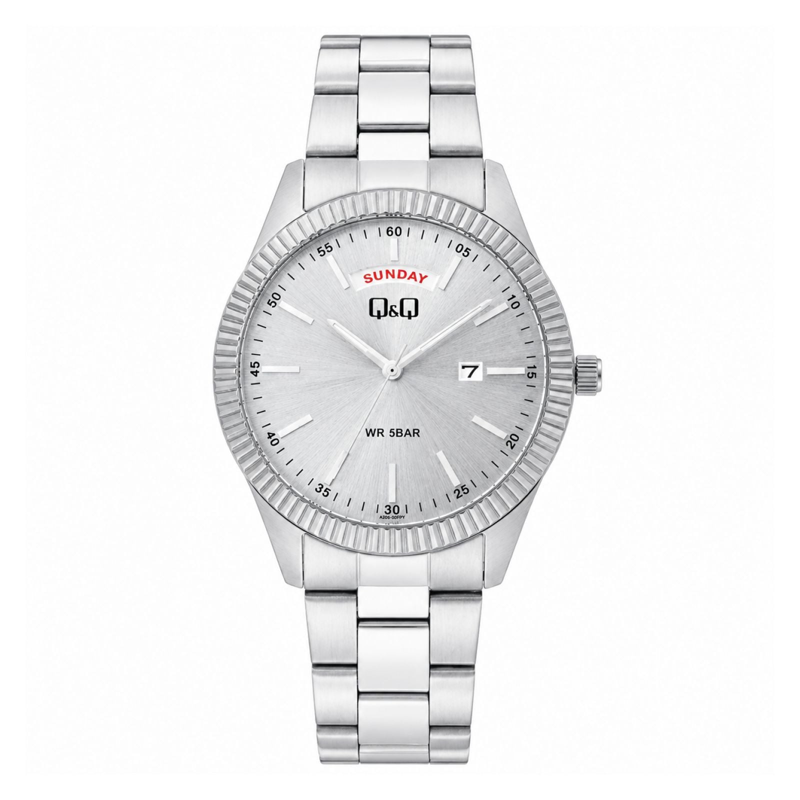 RELOJ QYQ A14A-003PY HOMBRE DE ACERO INOXIDABLE PLATEADO - 1