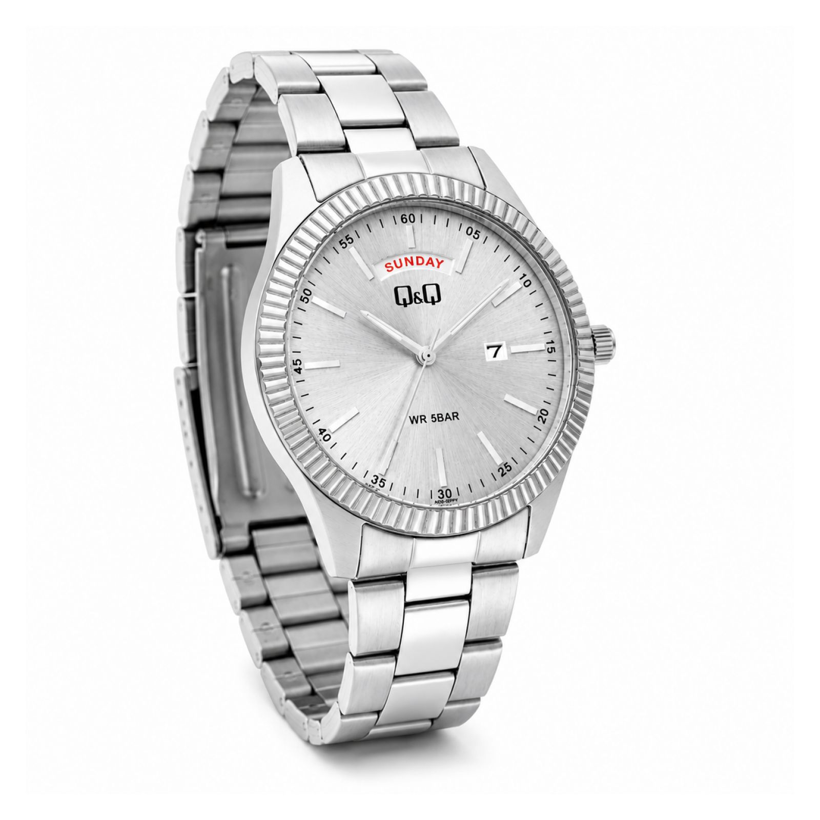 RELOJ QYQ A14A-003PY HOMBRE DE ACERO INOXIDABLE PLATEADO - 3