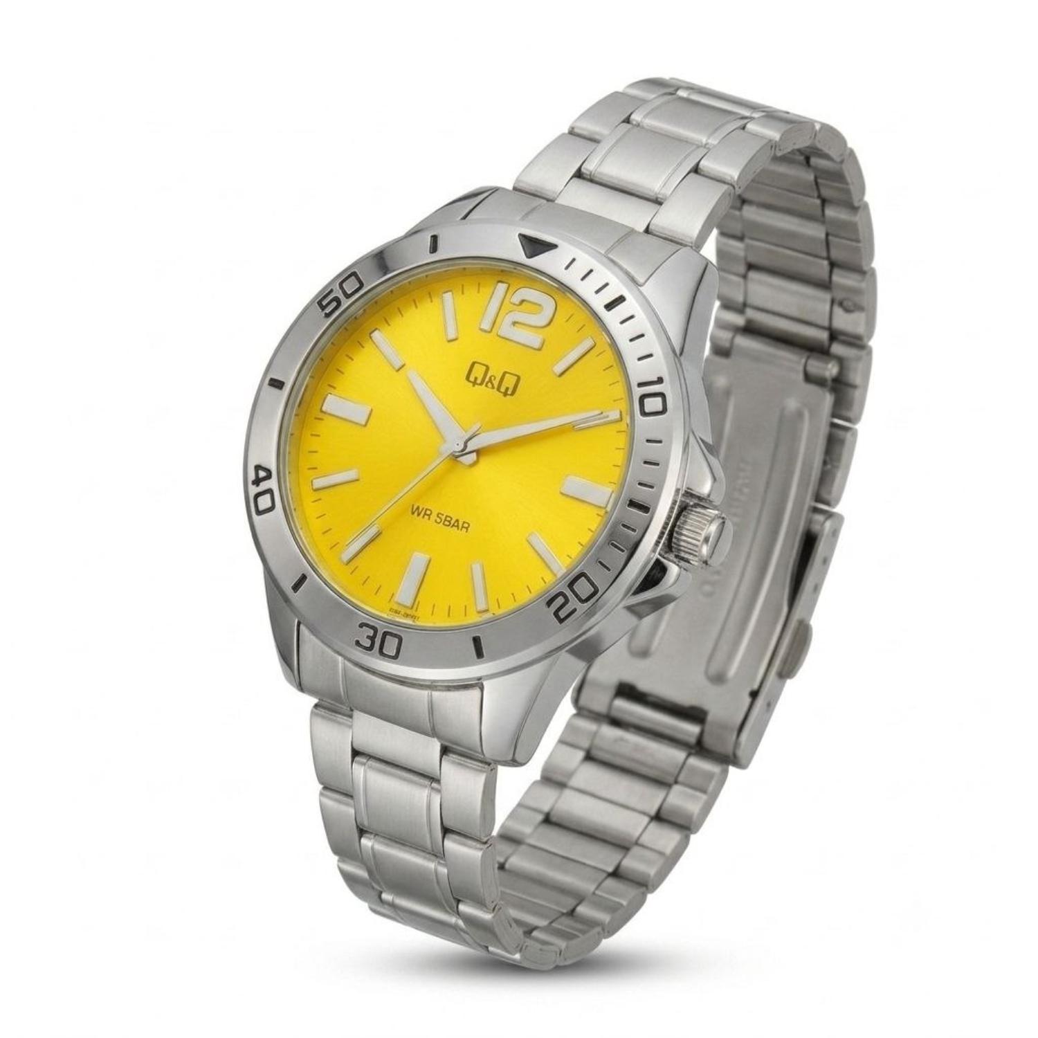 RELOJ QYQ Q28B-009PY HOMBRE DE METAL PLATEADO - 2