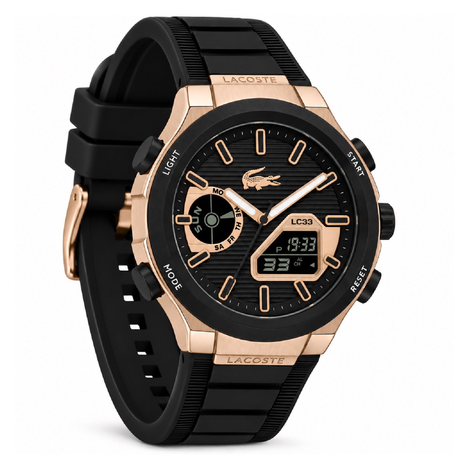 RELOJ LACOSTE SPORT 2011517 HOMBRE DE SILICONA NEGRO - 3