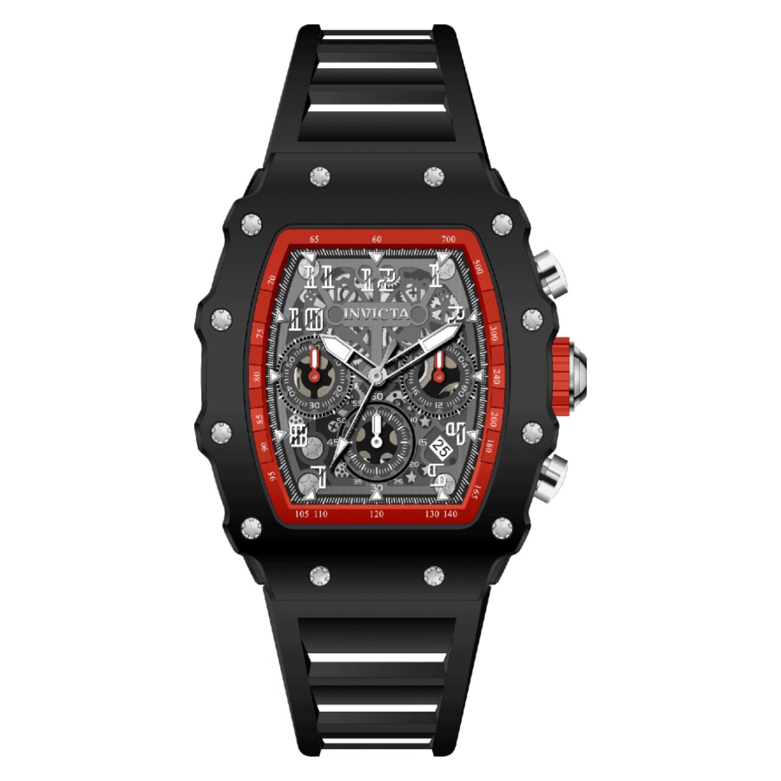 RELOJ INVICTA RACING 69736 UNISEX DE SILICONA NEGRO - 1
