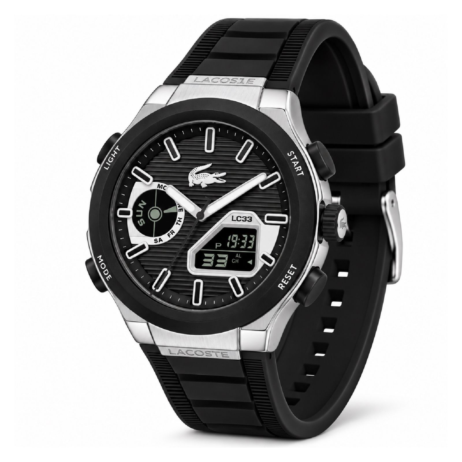 RELOJ LACOSTE SPORT 2011516 HOMBRE DE SILICONA NEGRO - 2