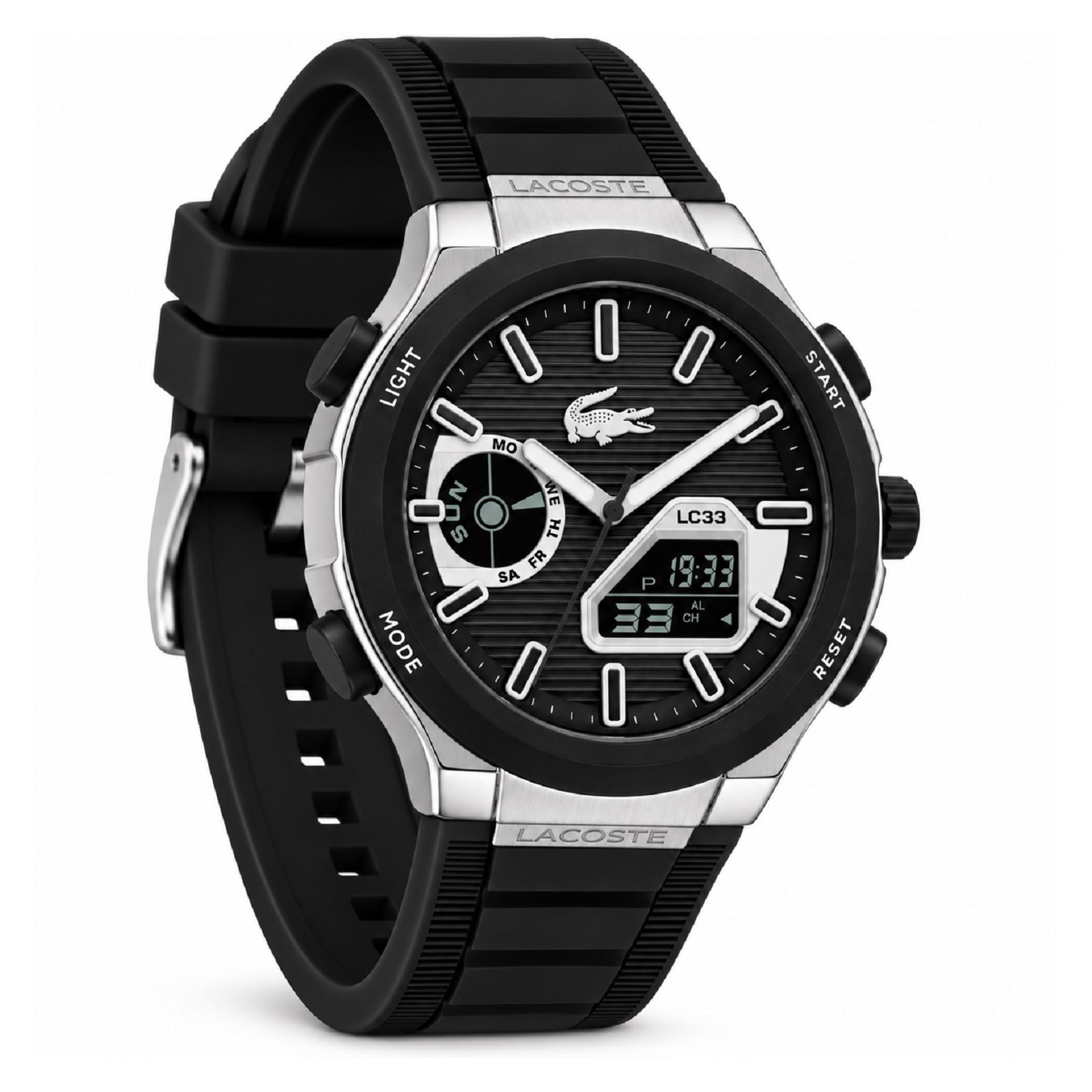 RELOJ LACOSTE SPORT 2011516 HOMBRE DE SILICONA NEGRO - 3