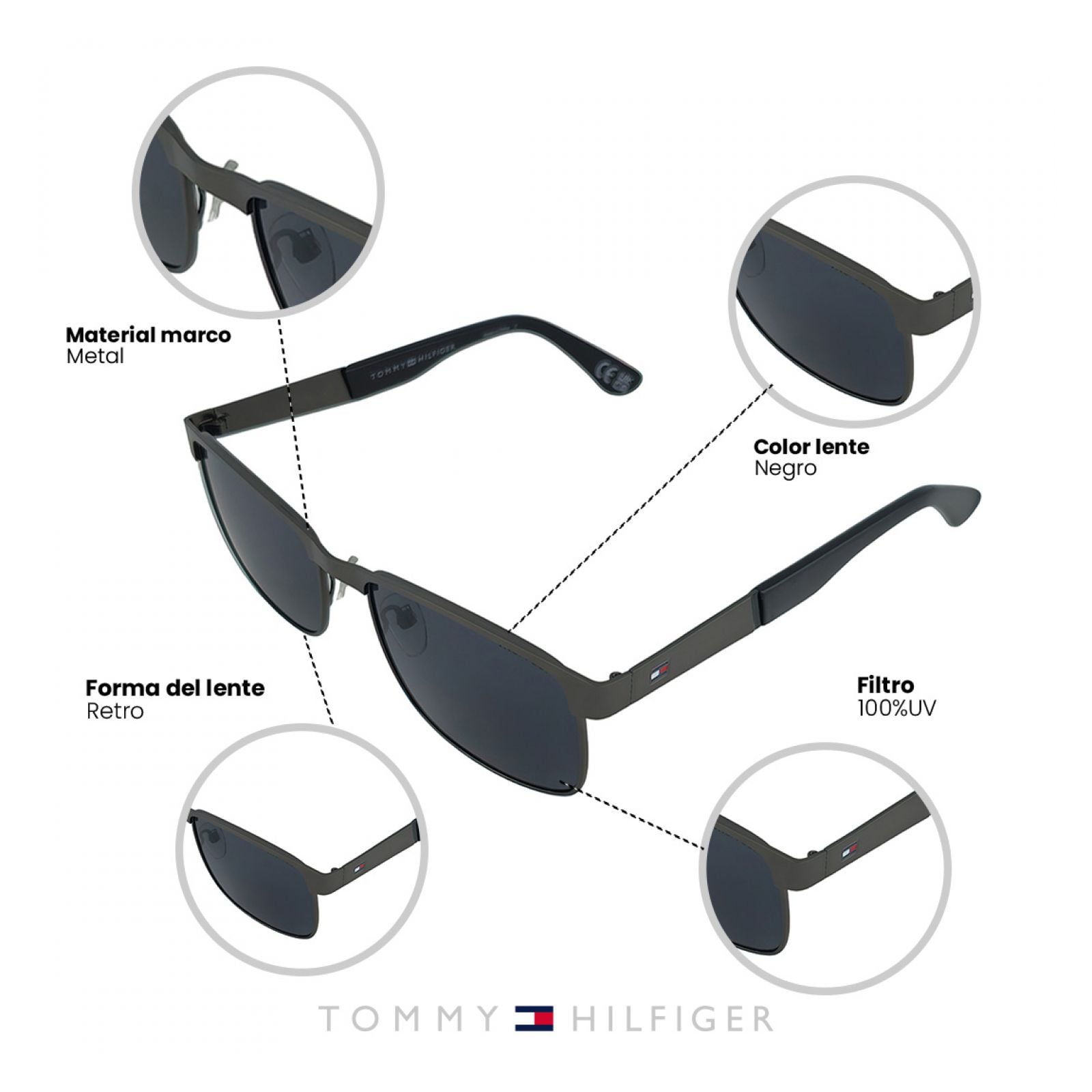 LENTES DE SOL TOMMY HILFIGER X67115 HOMBRE CON PROTECCIÓN UV - 4