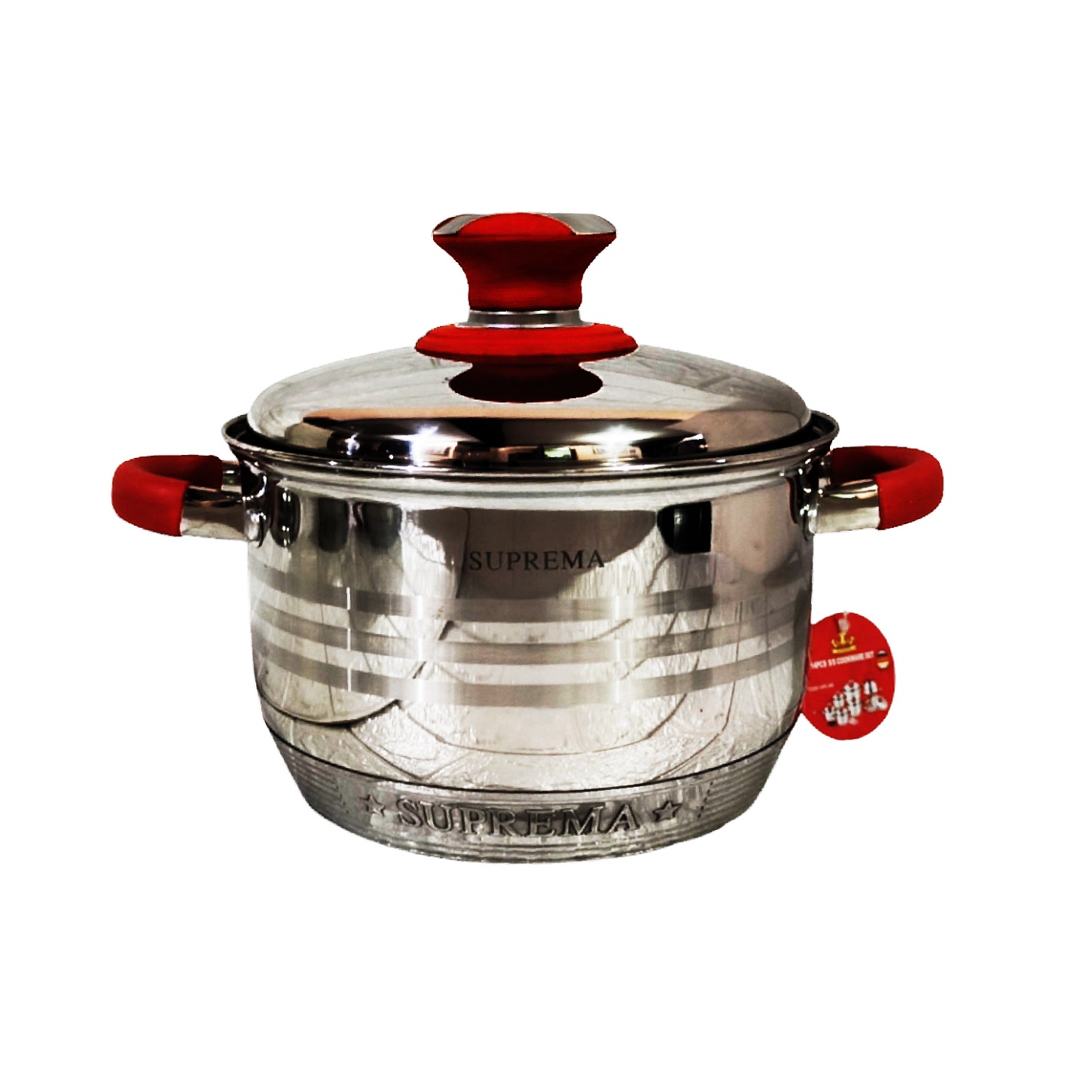 SET OLLAS SUPREMA SU-TC020-14PC-R ROJO 14 PIEZAS ACERO GARANTIZADO - 4