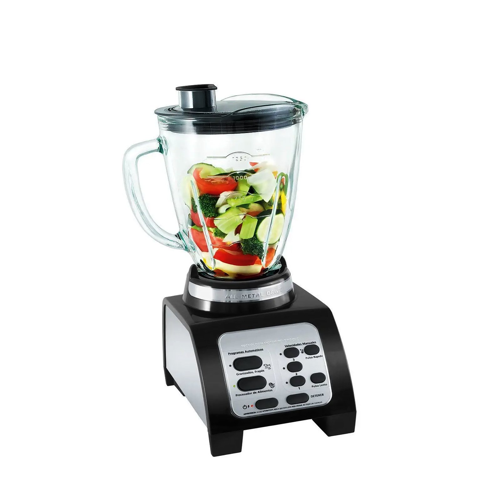 LICUADORA FOSTERIER CON MOTOR REVERSIBLE VASO DE VIDRIO TEMPLADO NEGRO - 1