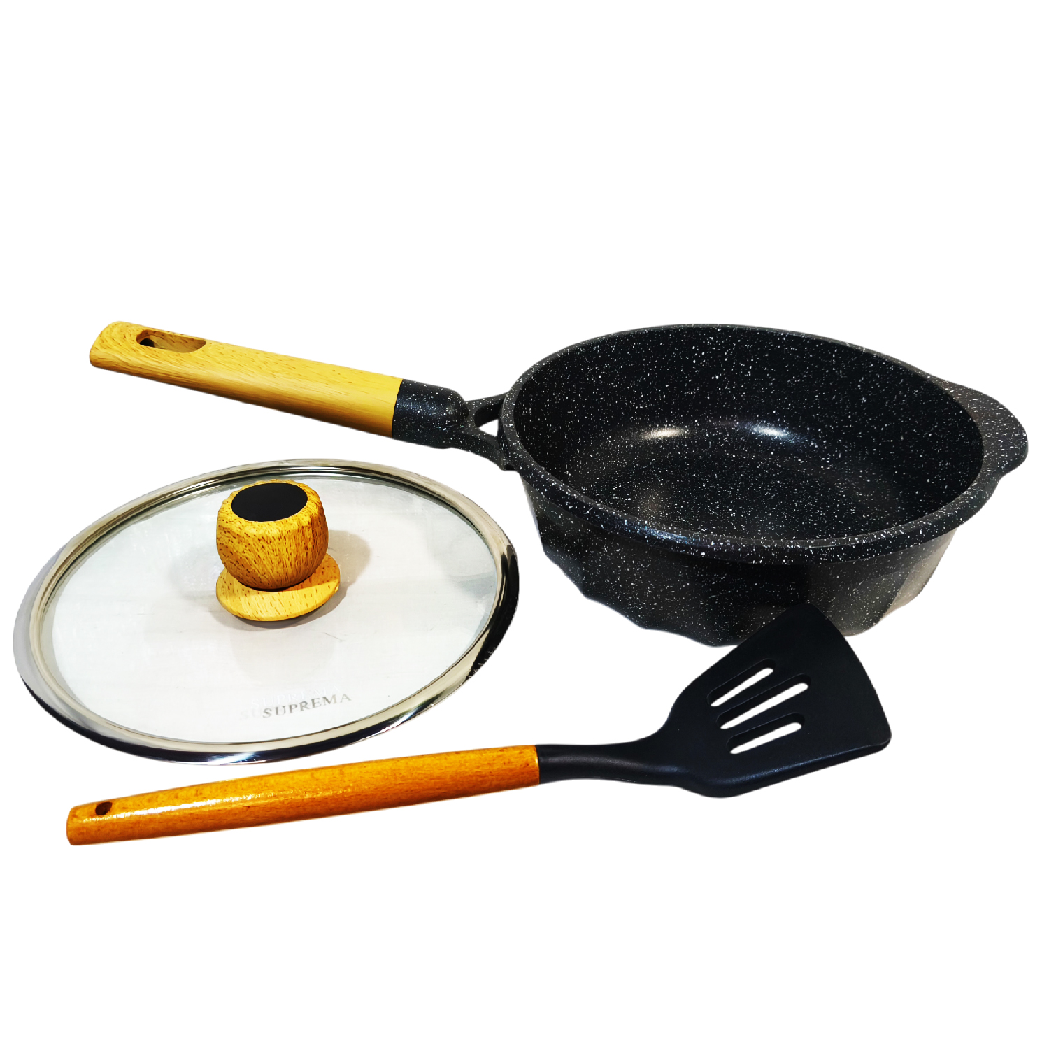 SARTÉN CON TAPA SUPREMA 24CM CERÁMICO ANTIADHERENTE NEGRO - 2