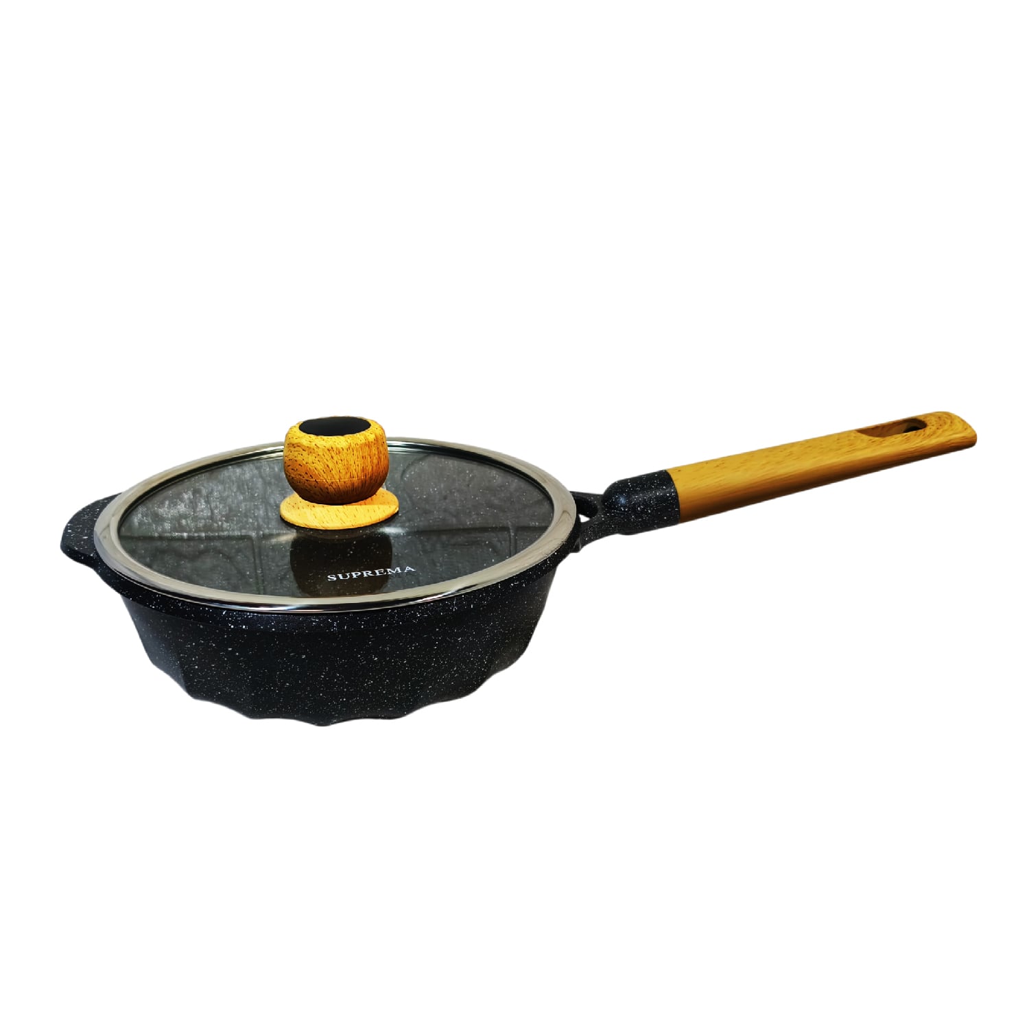 SARTÉN CON TAPA SUPREMA 24CM CERÁMICO ANTIADHERENTE NEGRO - 3