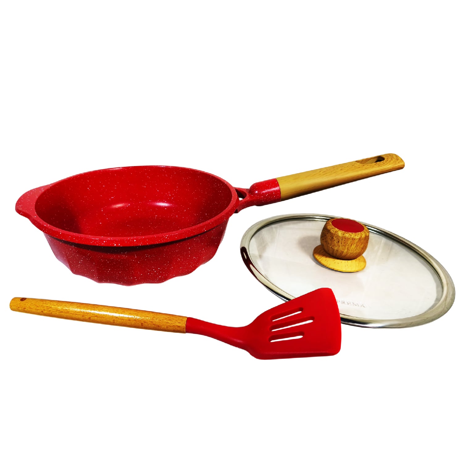 SARTÉN CON TAPA SUPREMA 24CM CERÁMICO ANTIADHERENTE ROJO - 2