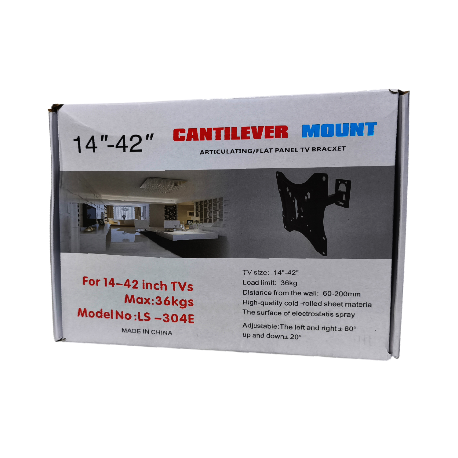 SOPORTE DE TV ARTICULADO RECLINABLE 14 A 42 PULGADAS Y 36 KGS - 6