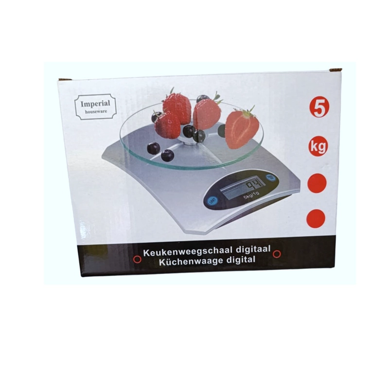 BALANZA GRAMERA IMPERIAL SCALE 5 KG A 1 GR CON VIDRIO TEMPLADO - 3