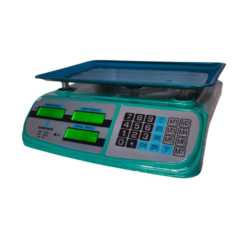 BALANZA BODEGUERA 40 KG - 5 GR HIPOCAMPO DOBLE PANTALLA VERDE - 1