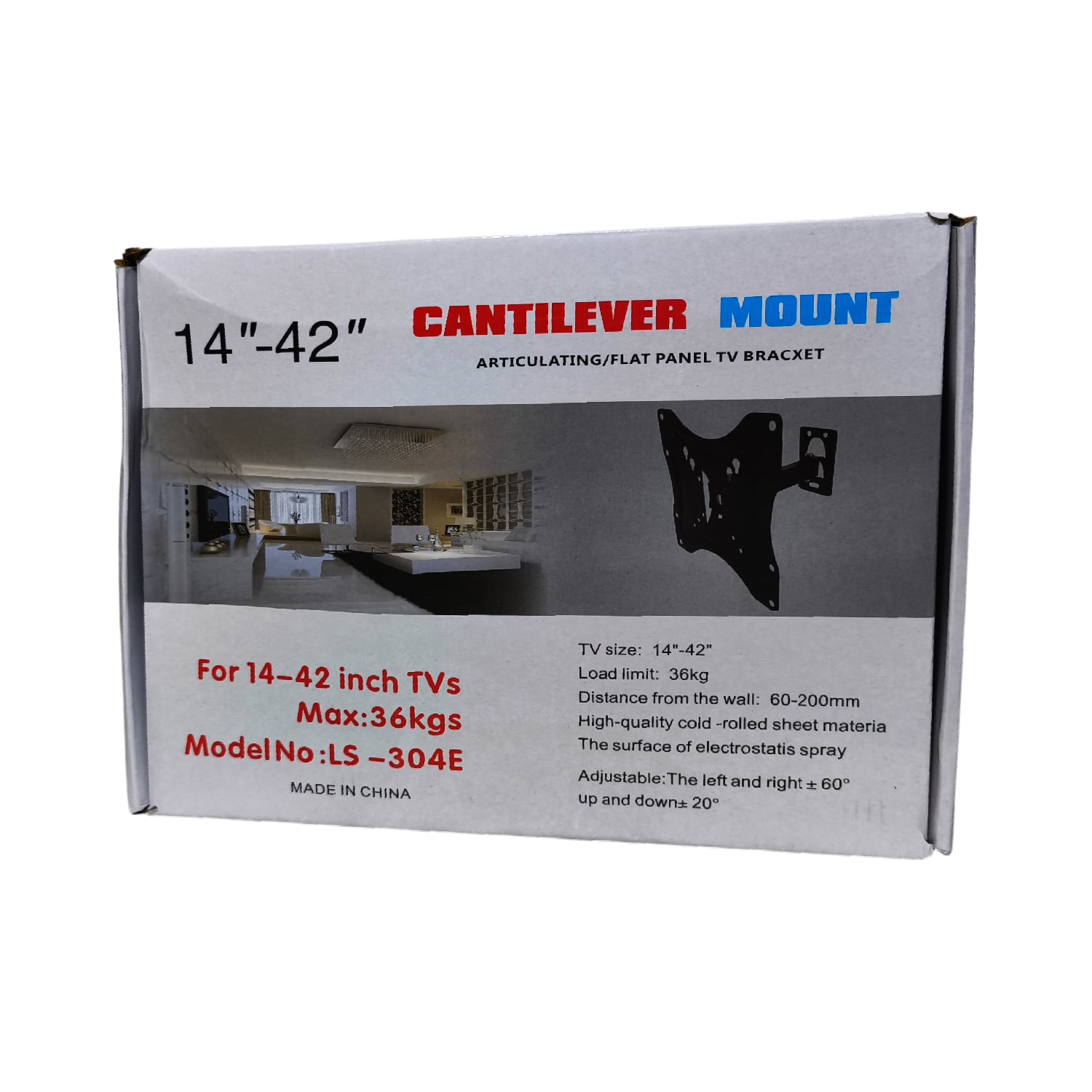 RACK DE TV ARTICULADO RECLINABLE 14 A 42 PULGADAS Y 36 KGS LS-304E - 5