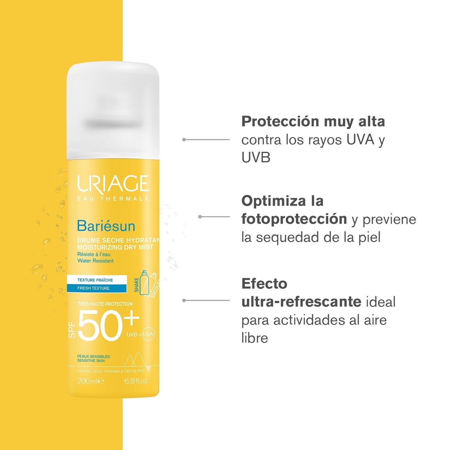 BLOQUEADOR SOLAR CORPORAL URIAGE BARIESUN BRUMA SECA SPF 50+ 200 ML - 2