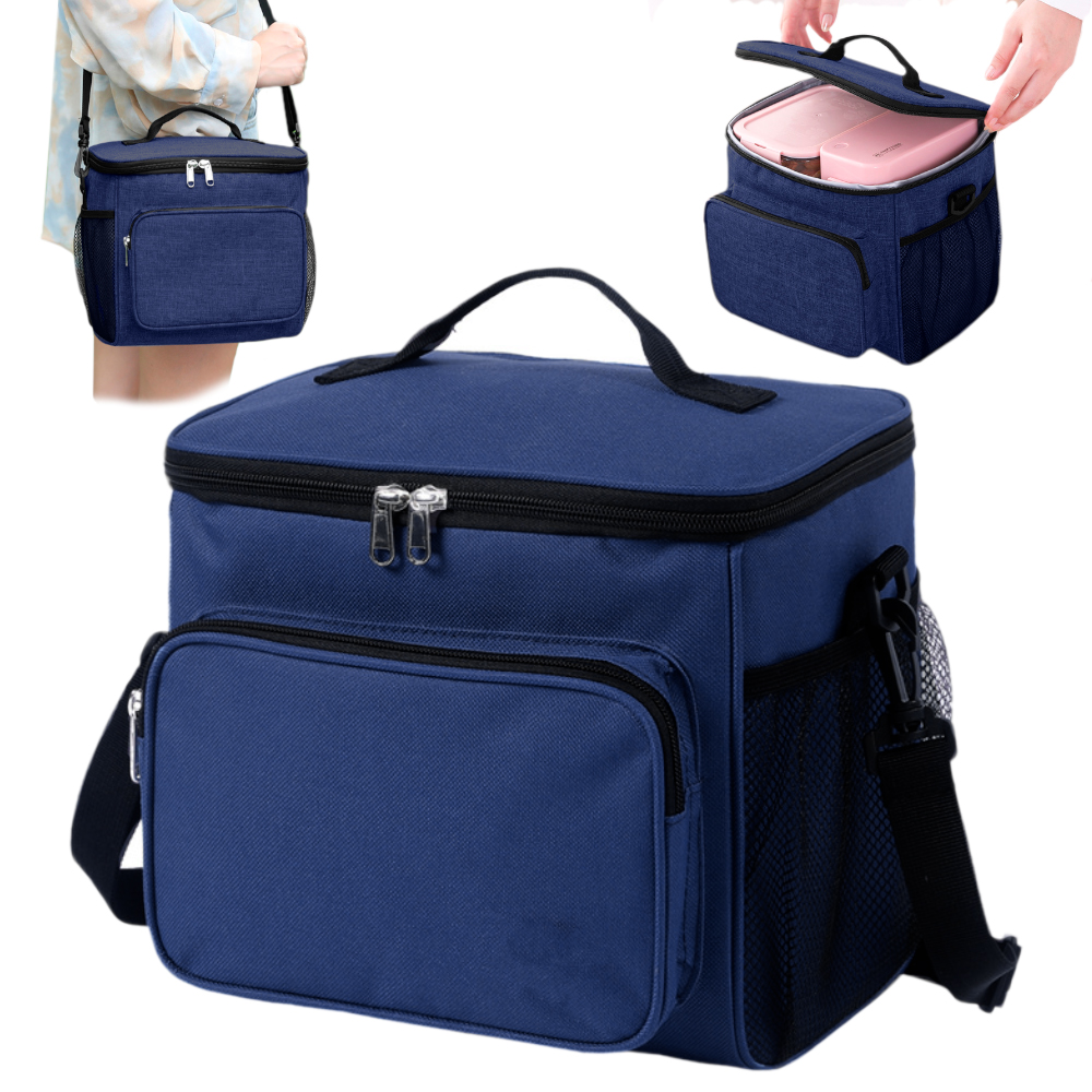 LONCHERA TÉRMICA PARA COMIDA Y ALIMENTOS IMPERMEABLE AZUL 02X - 1