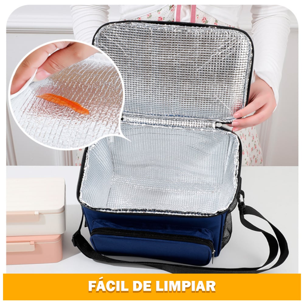 LONCHERA TÉRMICA PARA COMIDA Y ALIMENTOS IMPERMEABLE AZUL 02X - 3
