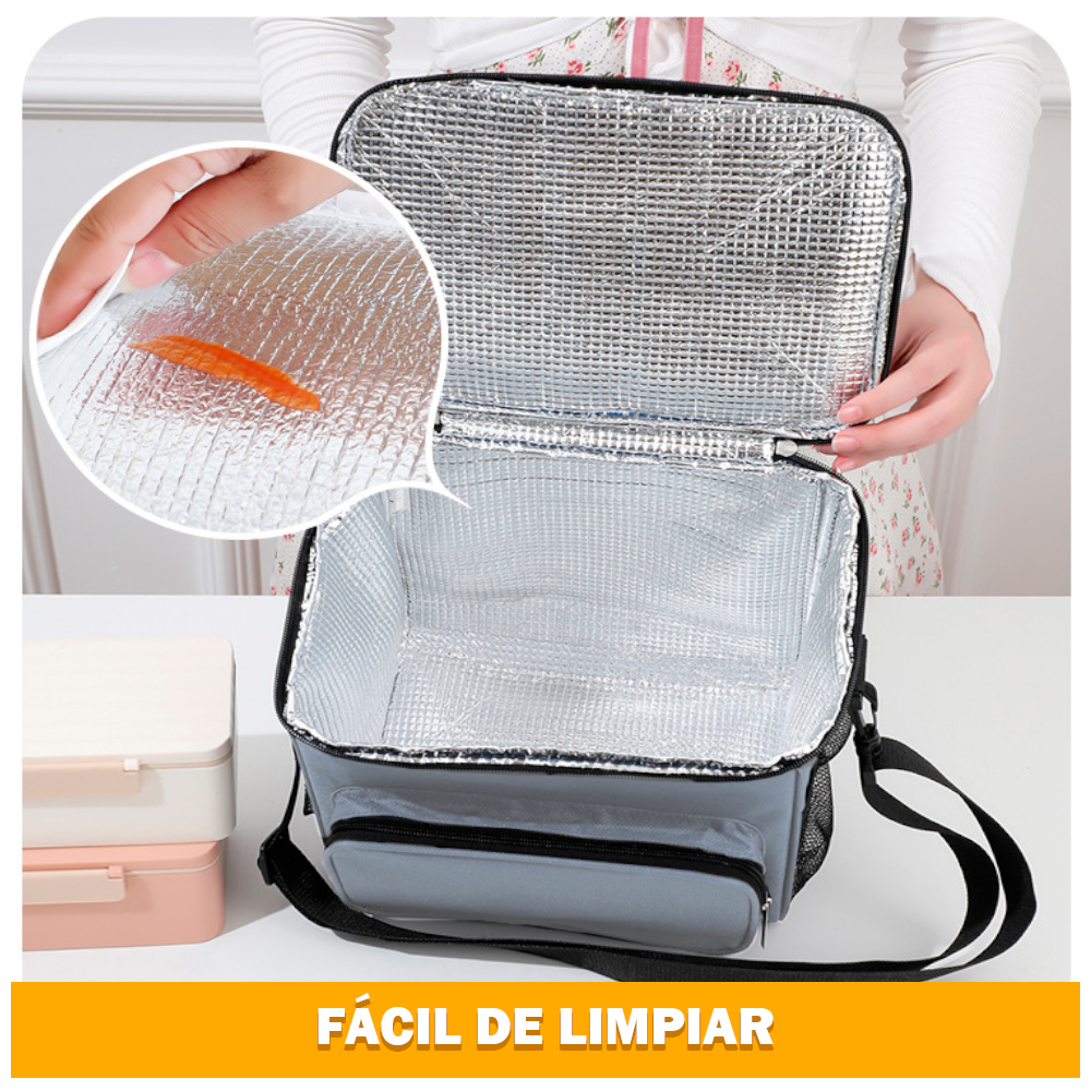 LONCHERA TÉRMICA PARA COMIDA Y ALIMENTOS IMPERMEABLE PLOMO 02X - 3