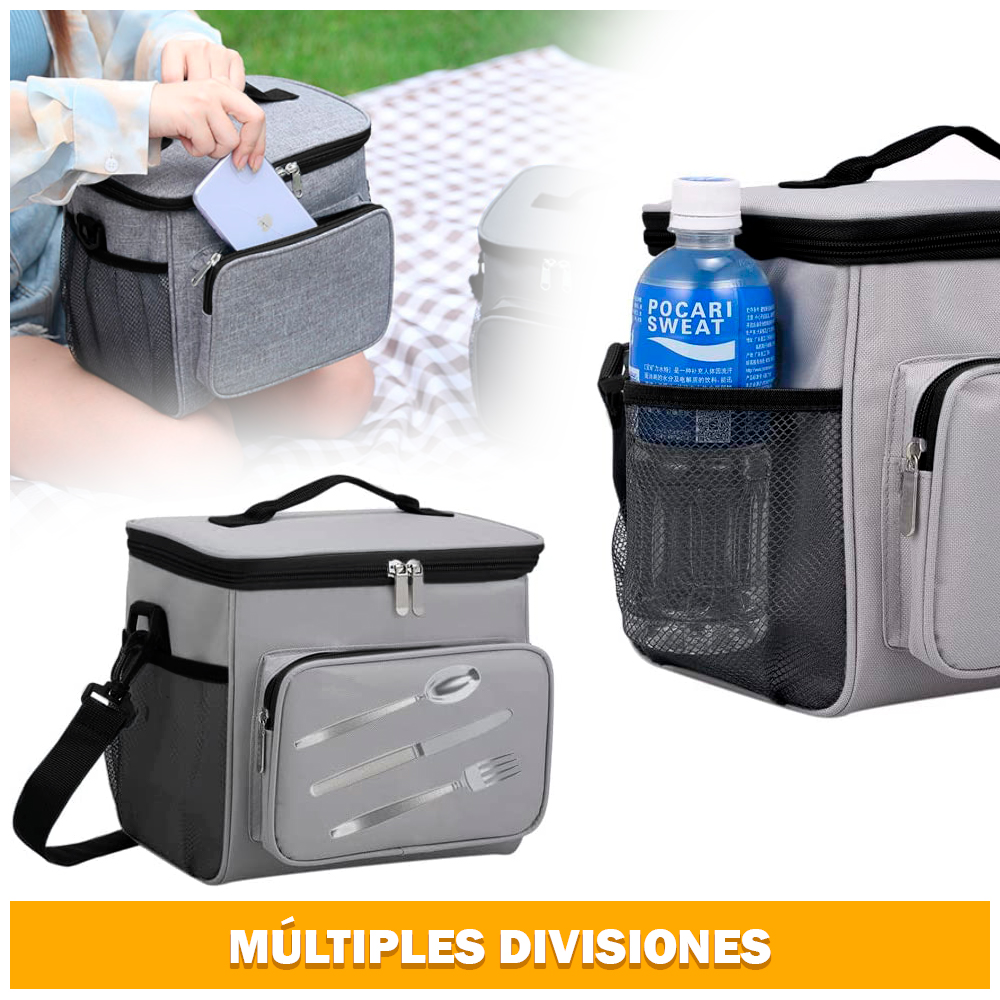 LONCHERA TÉRMICA PARA COMIDA Y ALIMENTOS IMPERMEABLE PLOMO 02X - 5